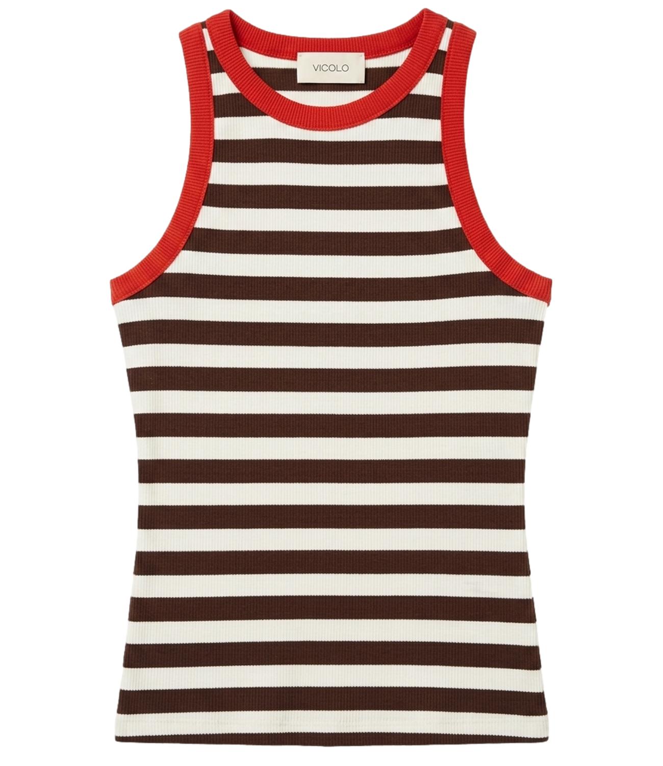 Vicolo Top da Donna - Arancio/bianco - Uab0418
