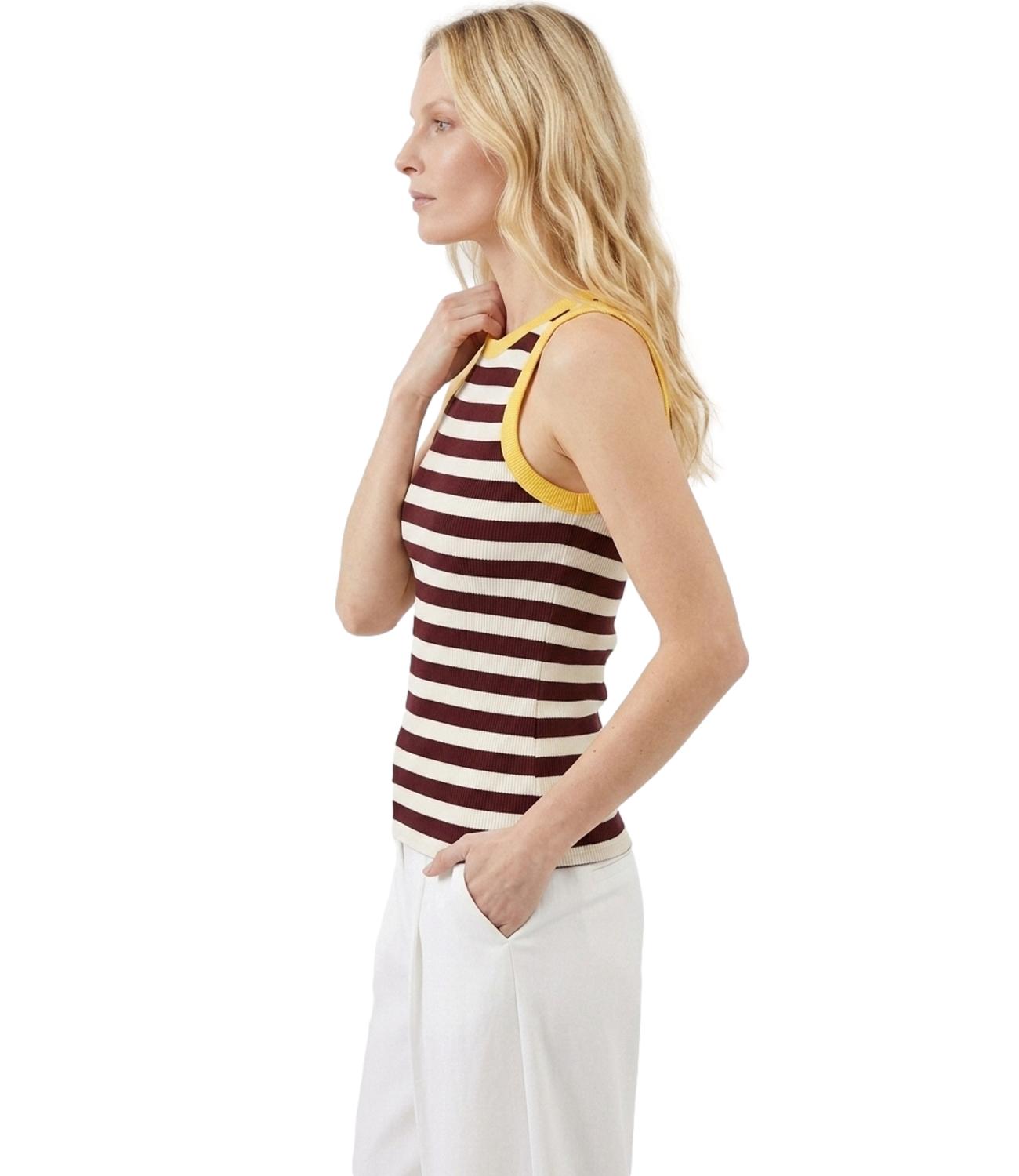 Vicolo Top da Donna - Bianco/giallo - Uab0418