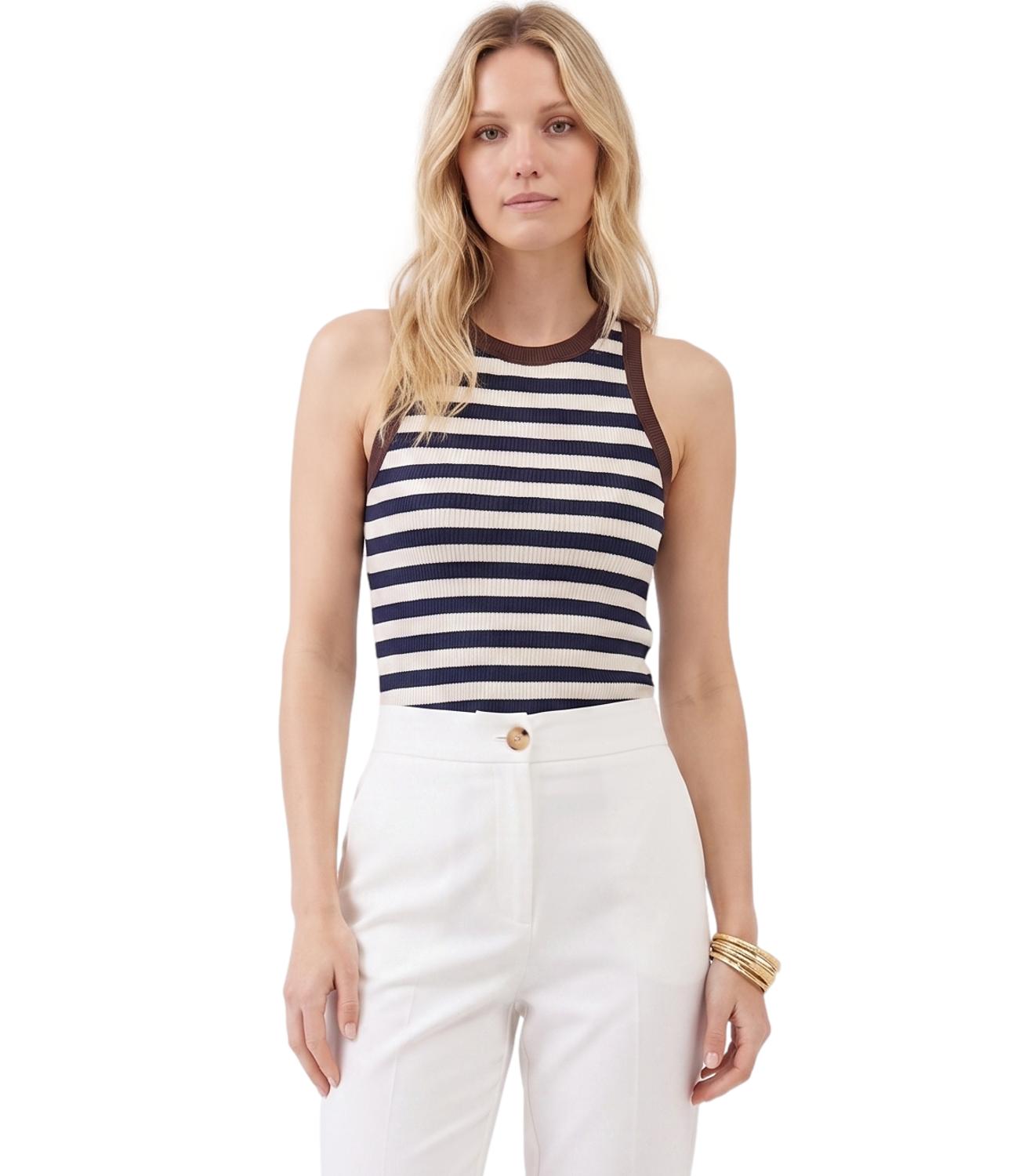 Vicolo Top da Donna - Blu/marrone - Uab0418