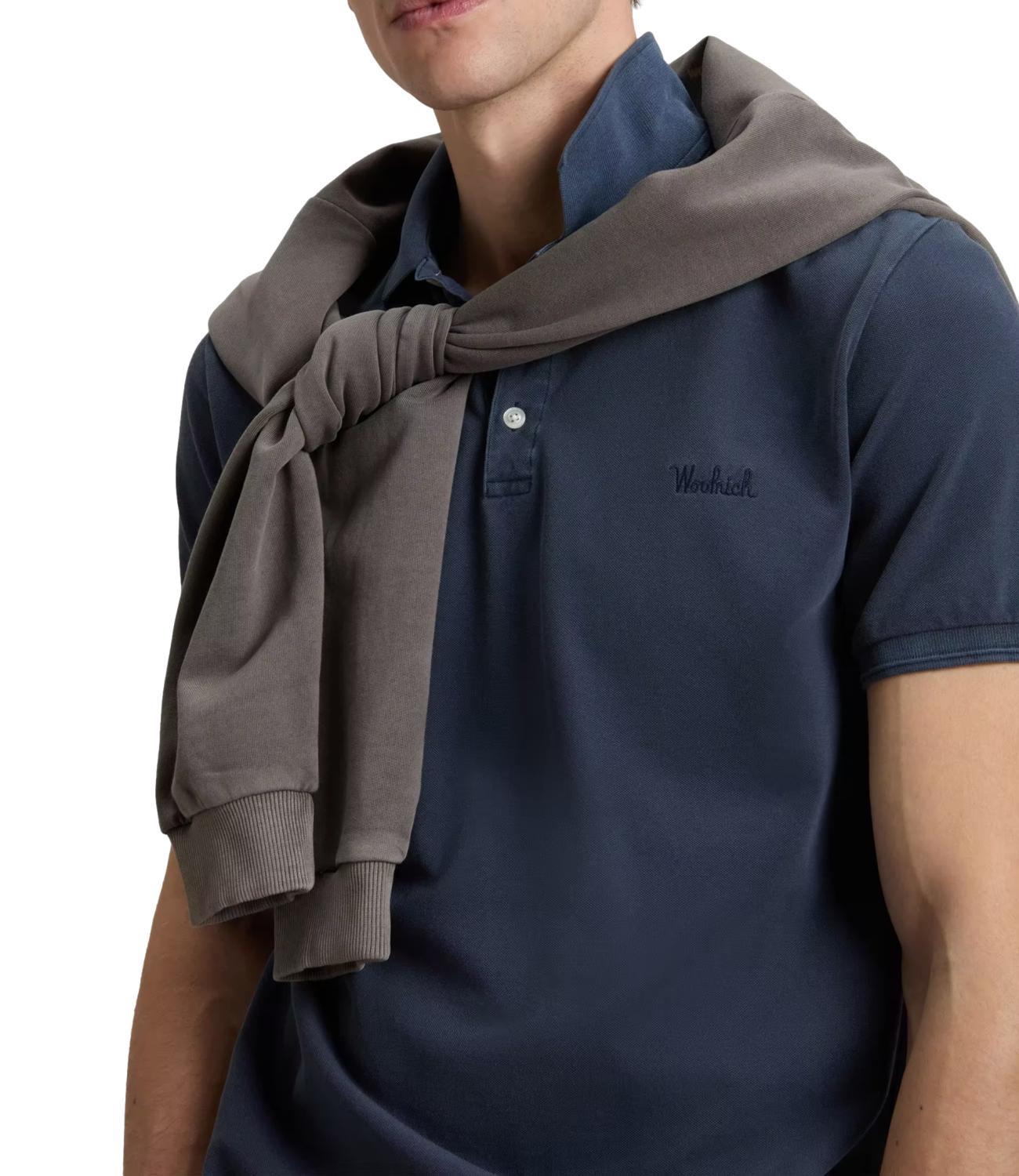 Woolrich Polo da Uomo - Faded Melton Blue