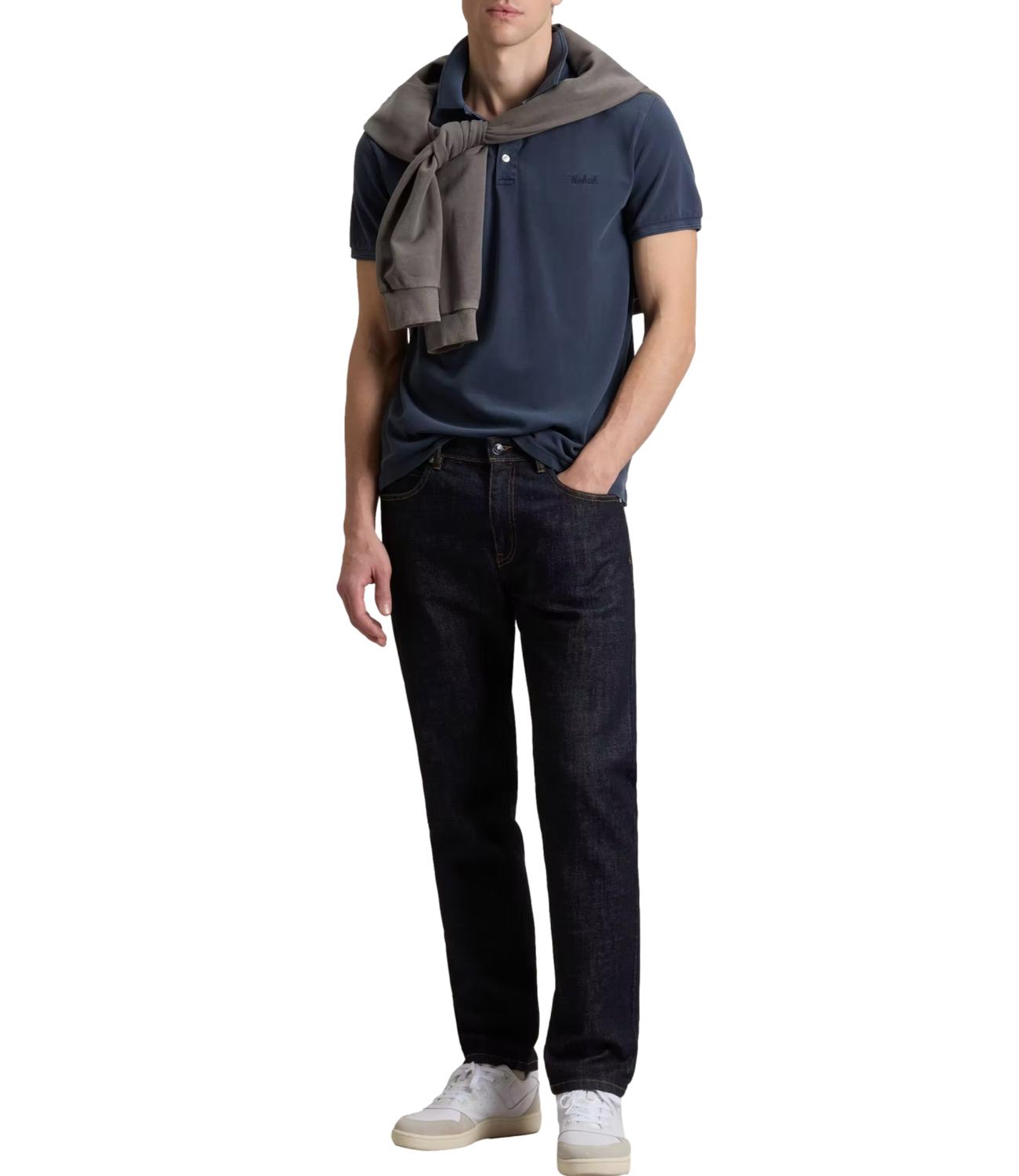 Woolrich Polo da Uomo - Faded Melton Blue