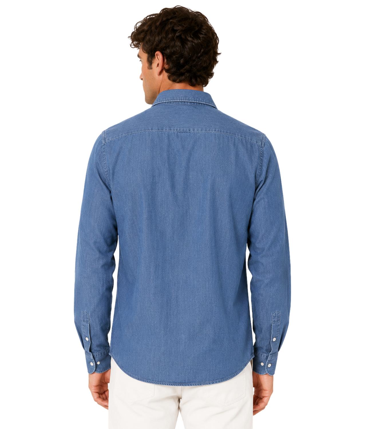 Xacus Camicia da Uomo - Denim - 742ml 11296