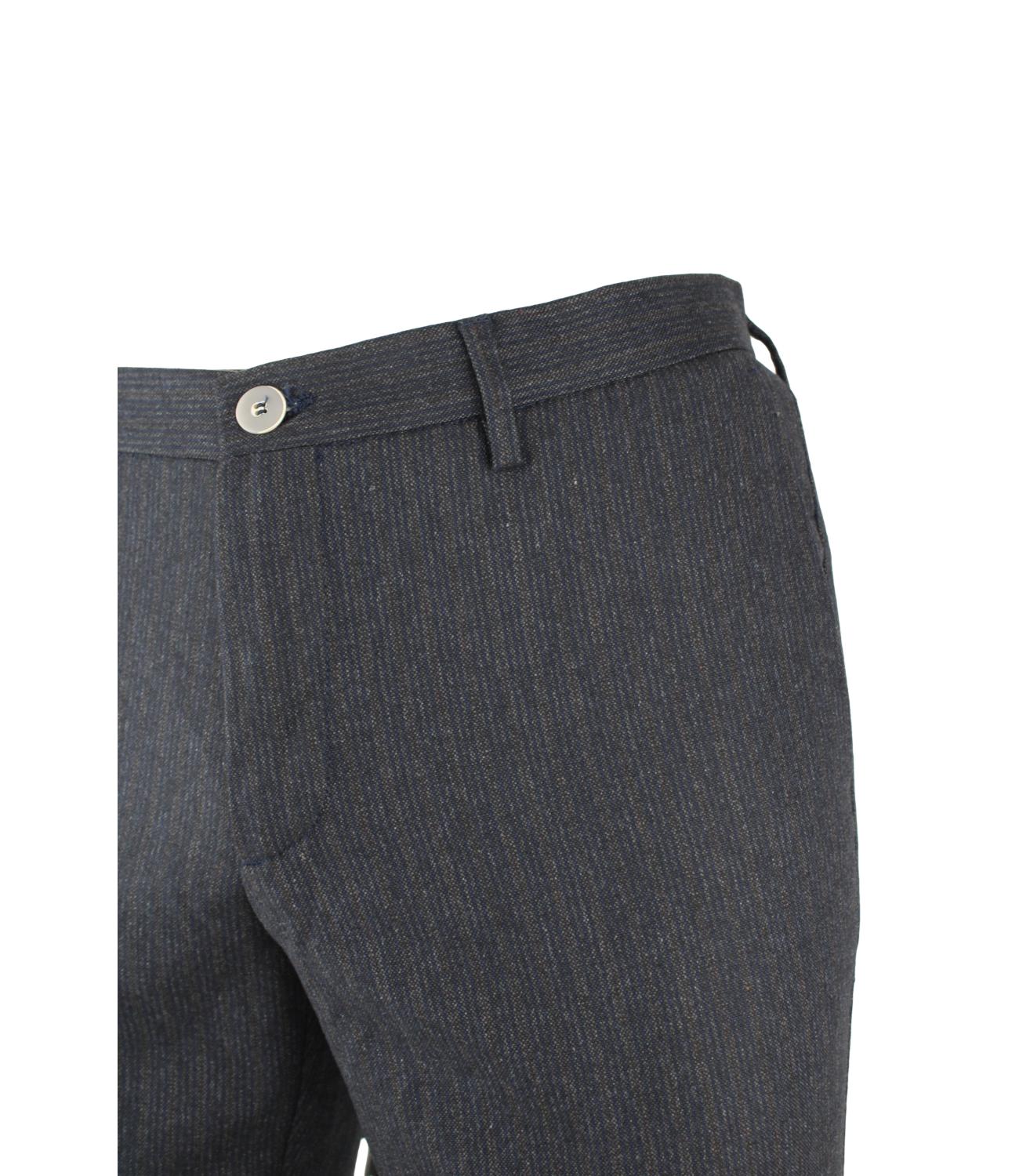 AT.P.CO Pantalon bleu à rayures grises pour homme