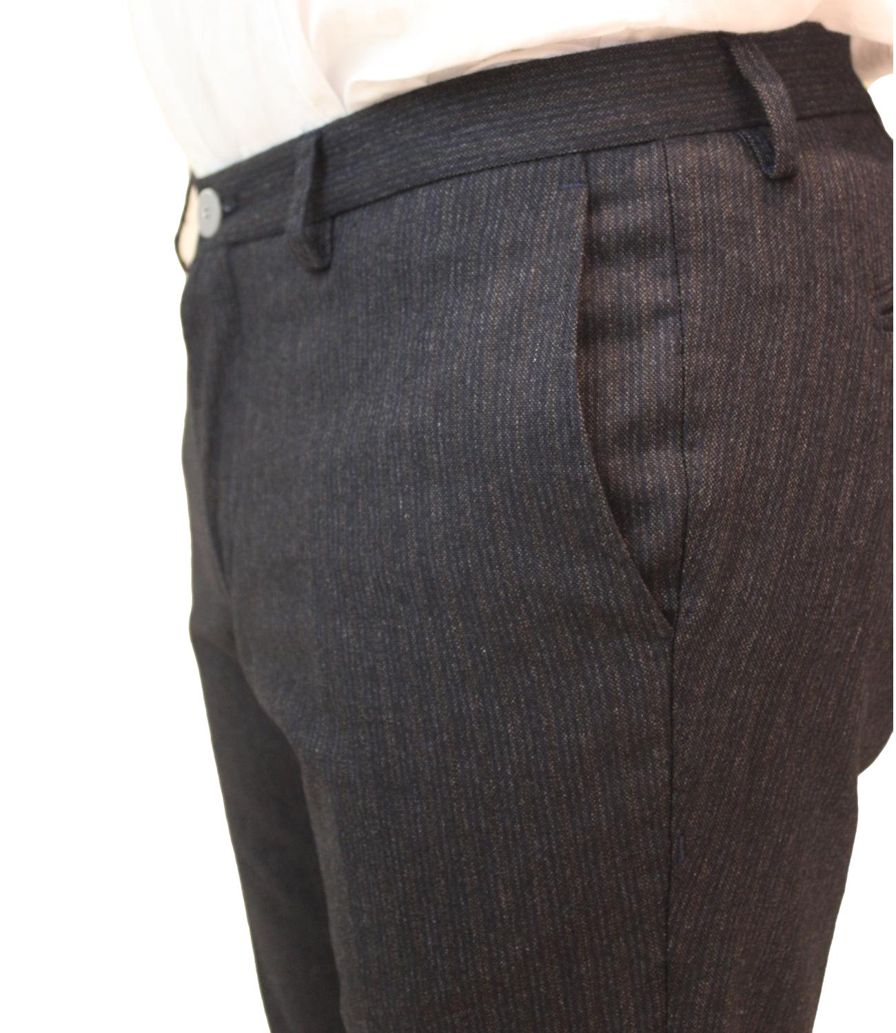 AT.P.CO Blue trousers with gray stripes for men