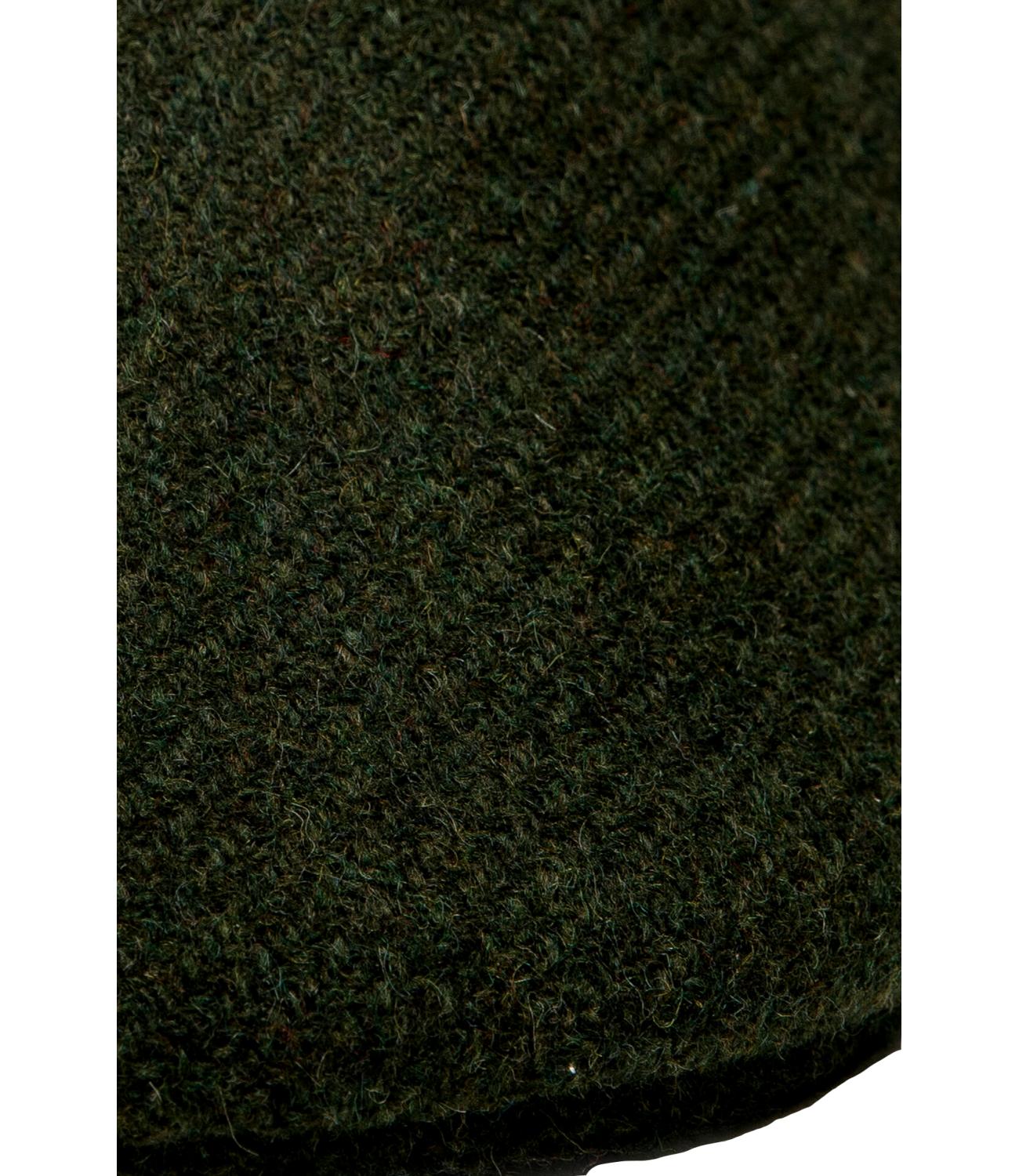 Olive Green Stick Coppola with herringbone tweed weave