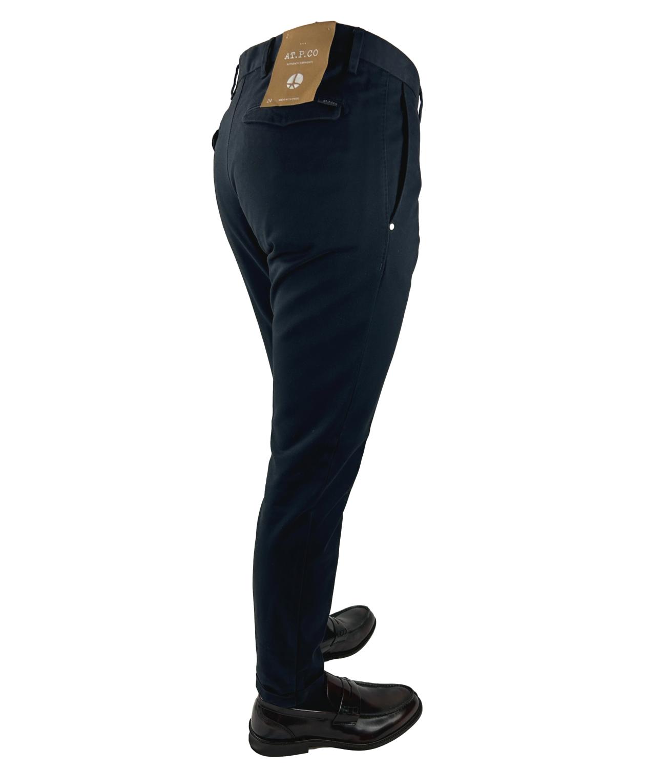 AT.P.CO. Pantalon homme bleu foncé en coton SASA L.30