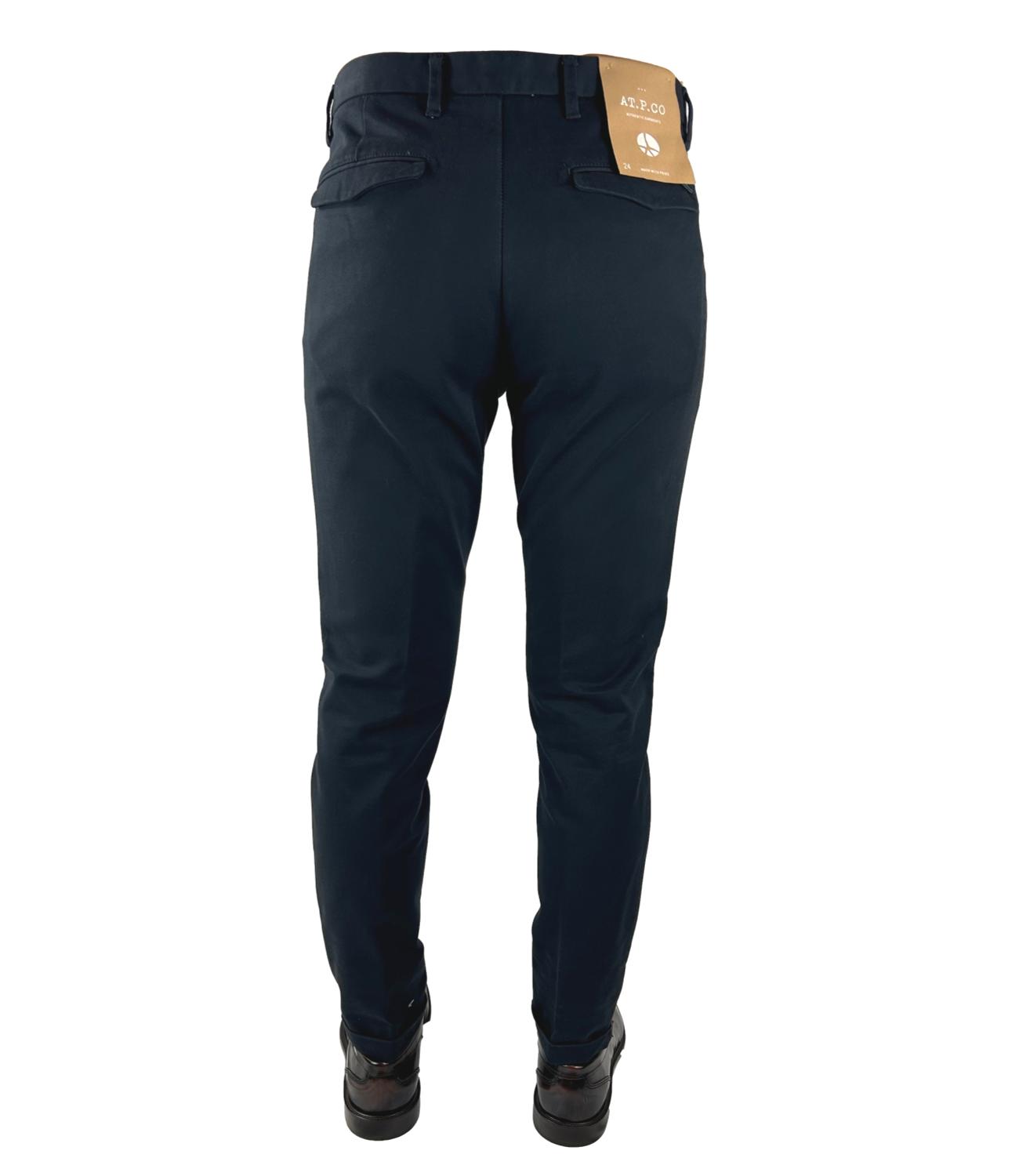 AT.P.CO. Pantalon homme bleu foncé en coton SASA L.30