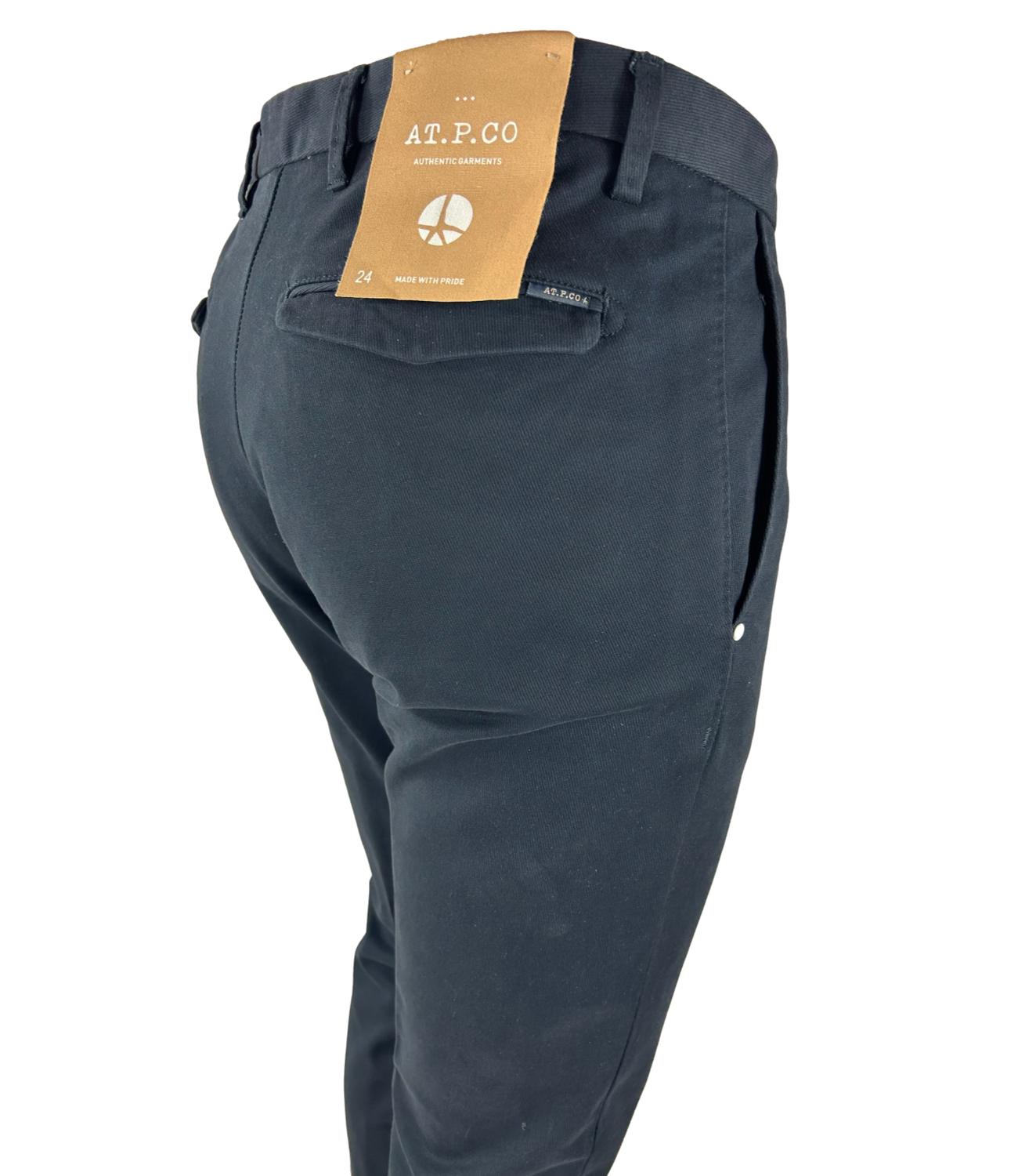 AT.P.CO. Pantalon homme bleu foncé en coton SASA L.30