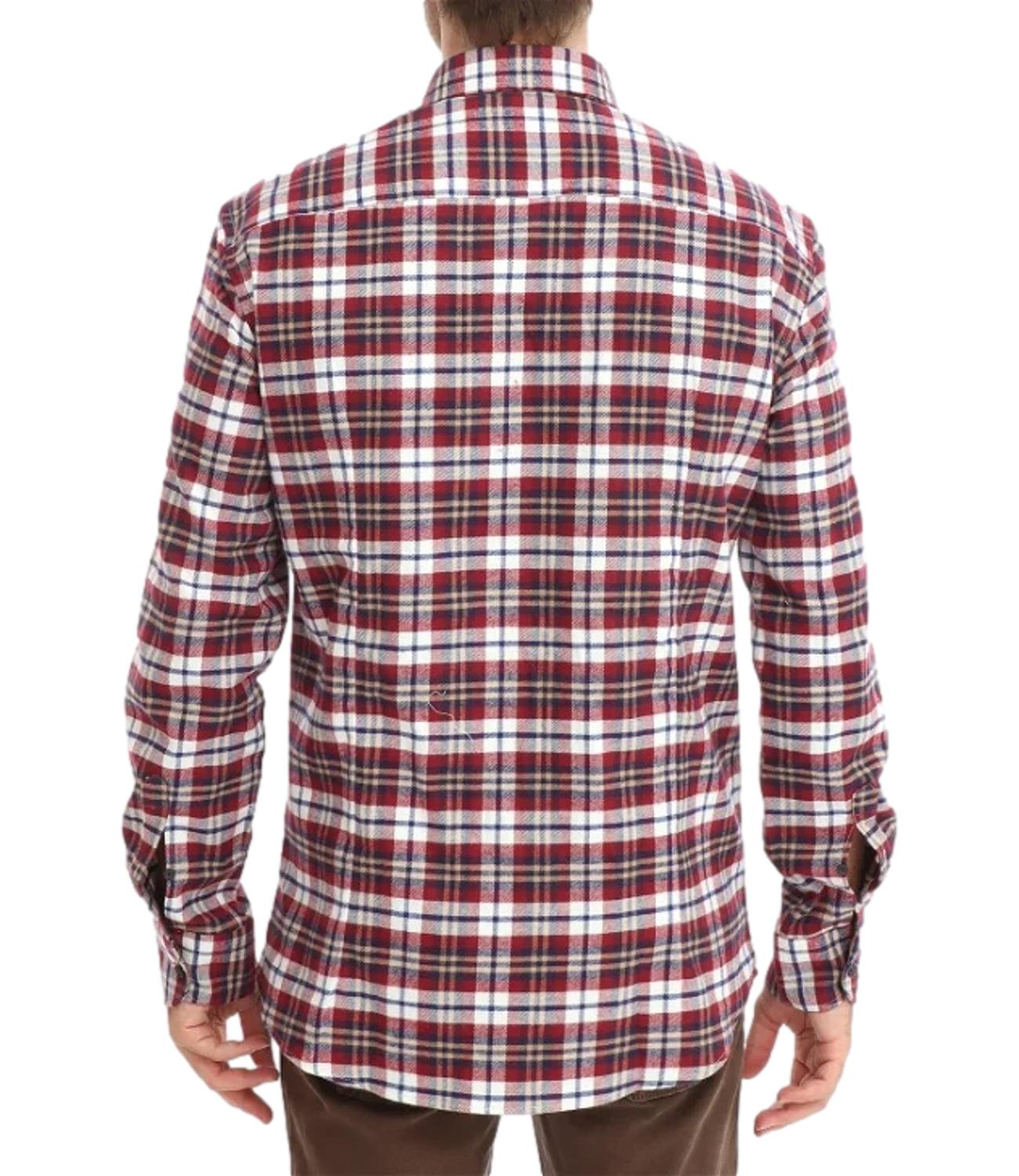 Men's flannel shirt with red and white checks