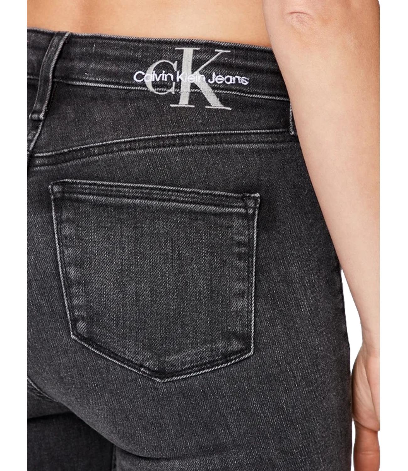 Skinny fit black denim jeans with black ck logo on the back