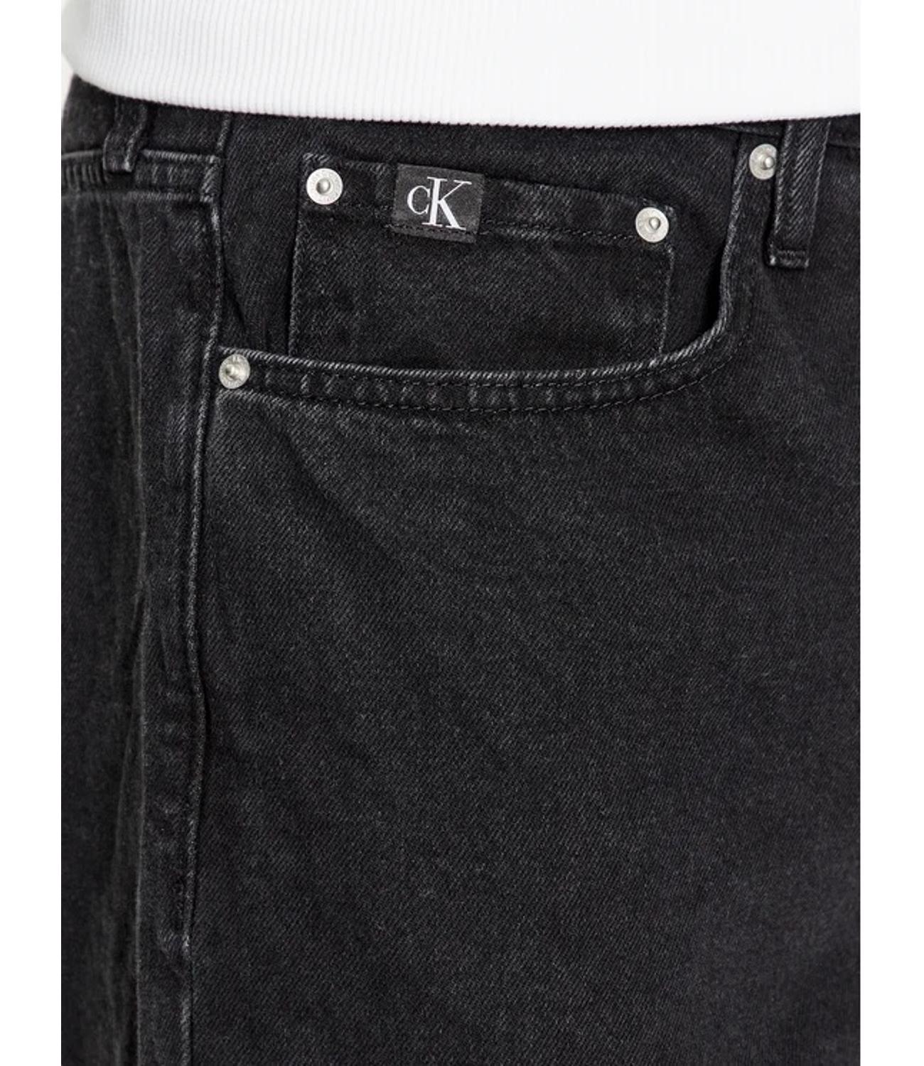Regular black washed denim jeans for men