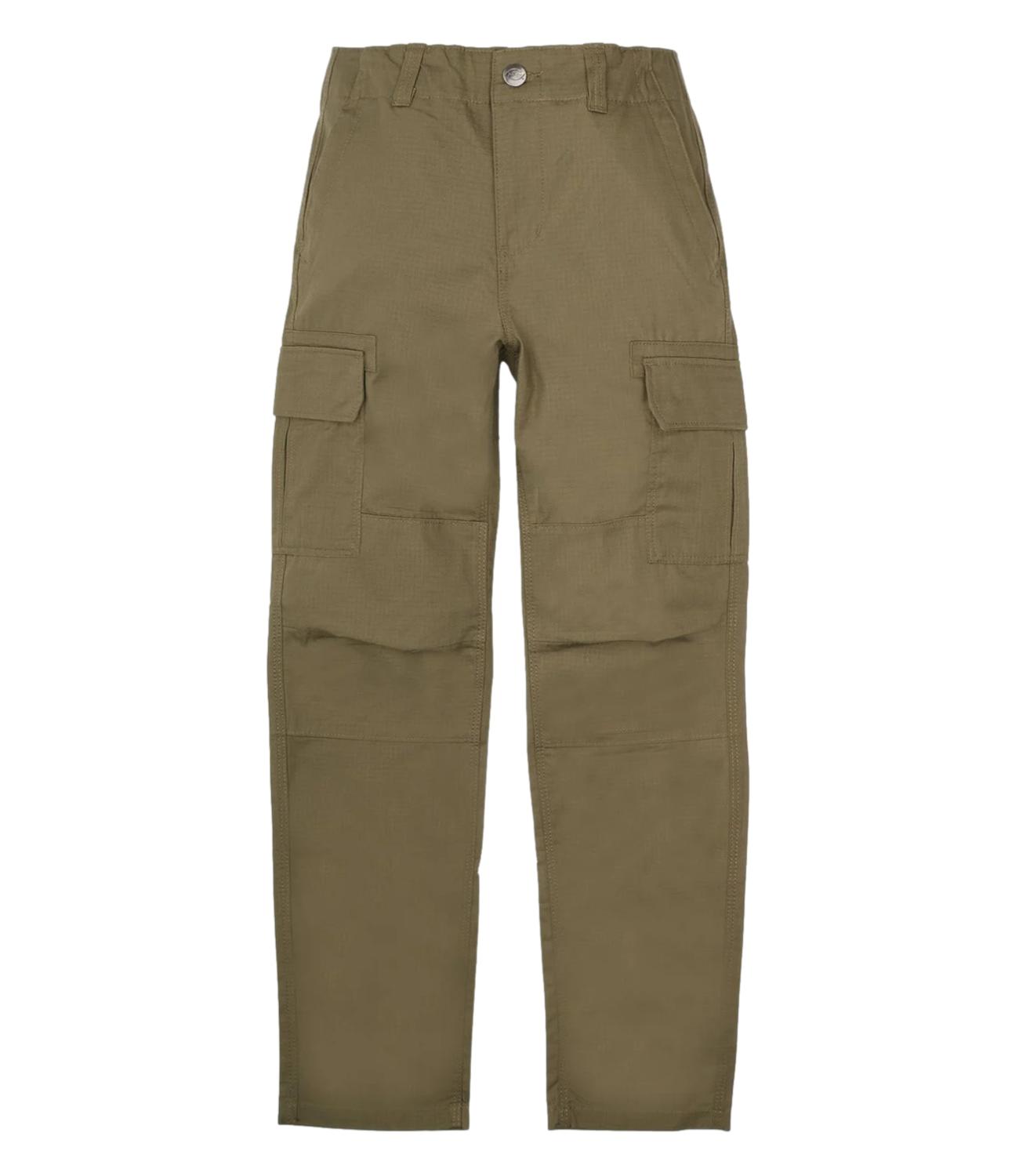 Mud green cargo trousers for men with large pockets
