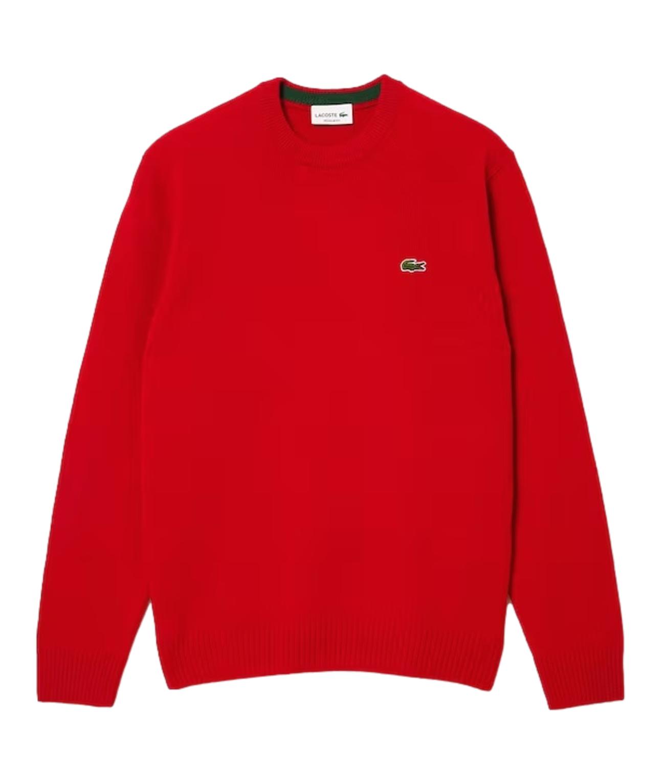 Red crew neck sweater