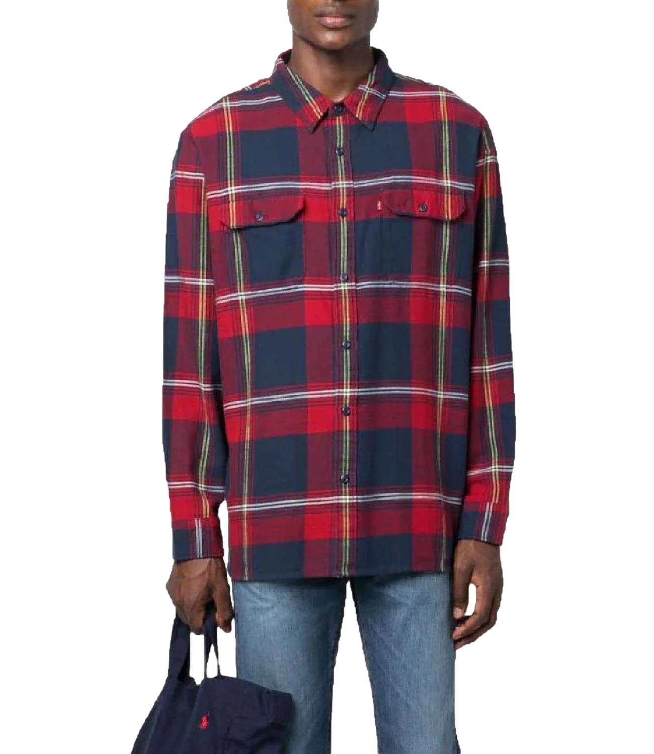 Checked wool shirt for men Blue/red JACKSON WORKER