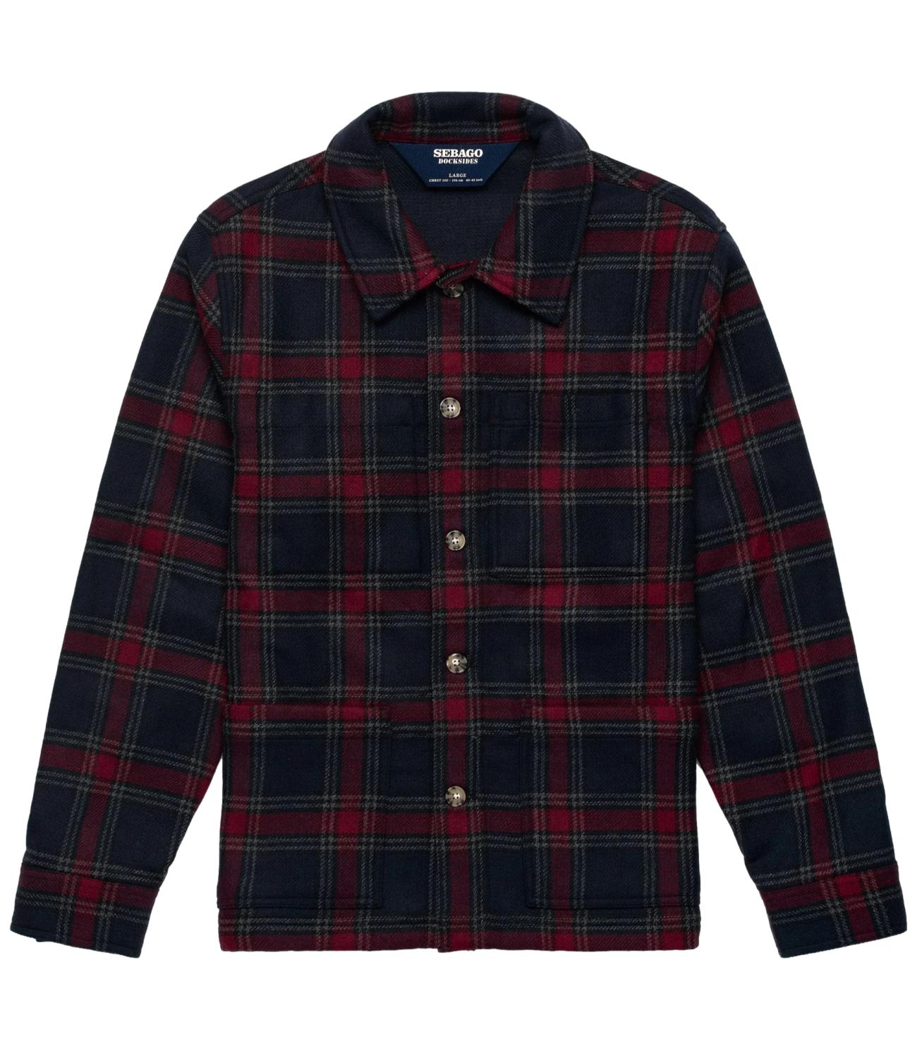 Blue and red check style jacket
