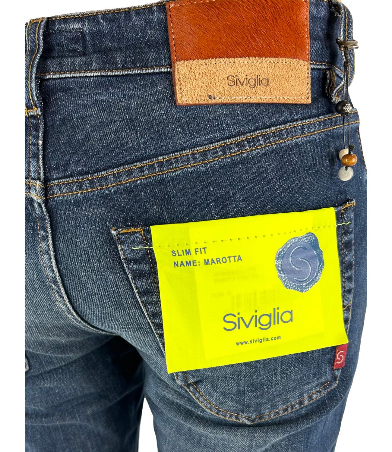 Siviglia Men's 5 pocket jeans in medium denim