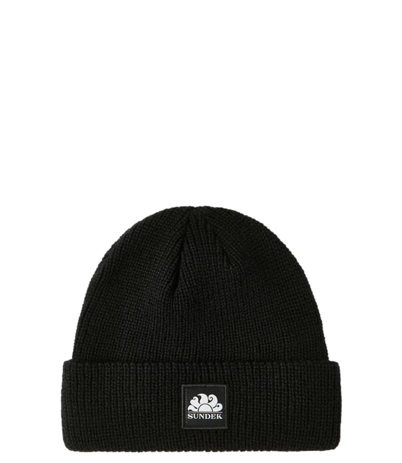 Cappello Sundek BEANIE A COSTINE nero con logo