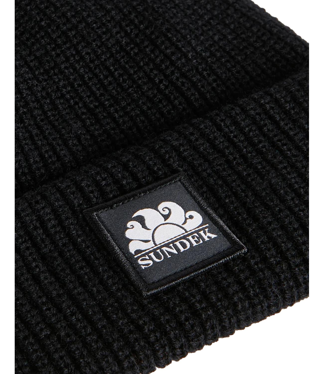 Cappello Sundek BEANIE A COSTINE nero con logo