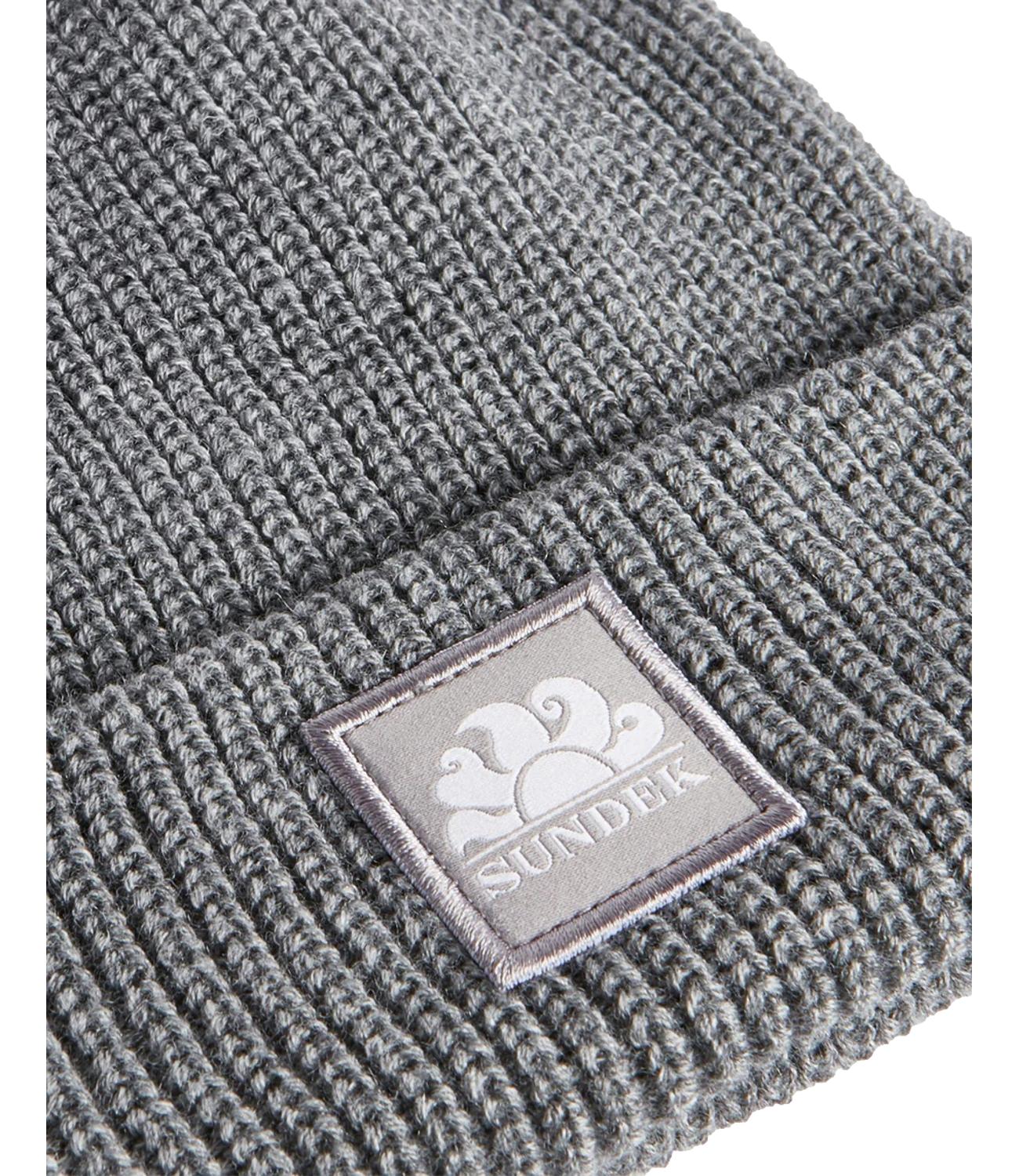 Sundek RIBBED BEANIE hat gray new silver