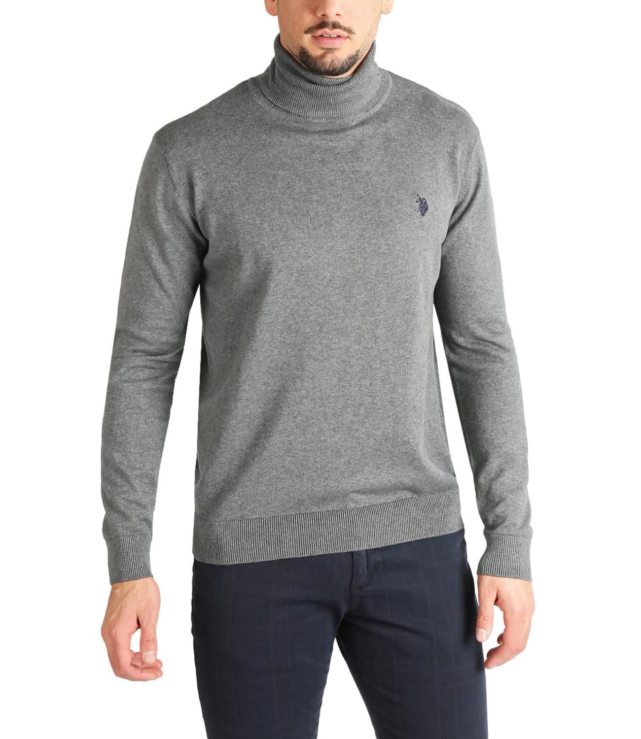 US Polo Assn gray men's sweater with black wool logo