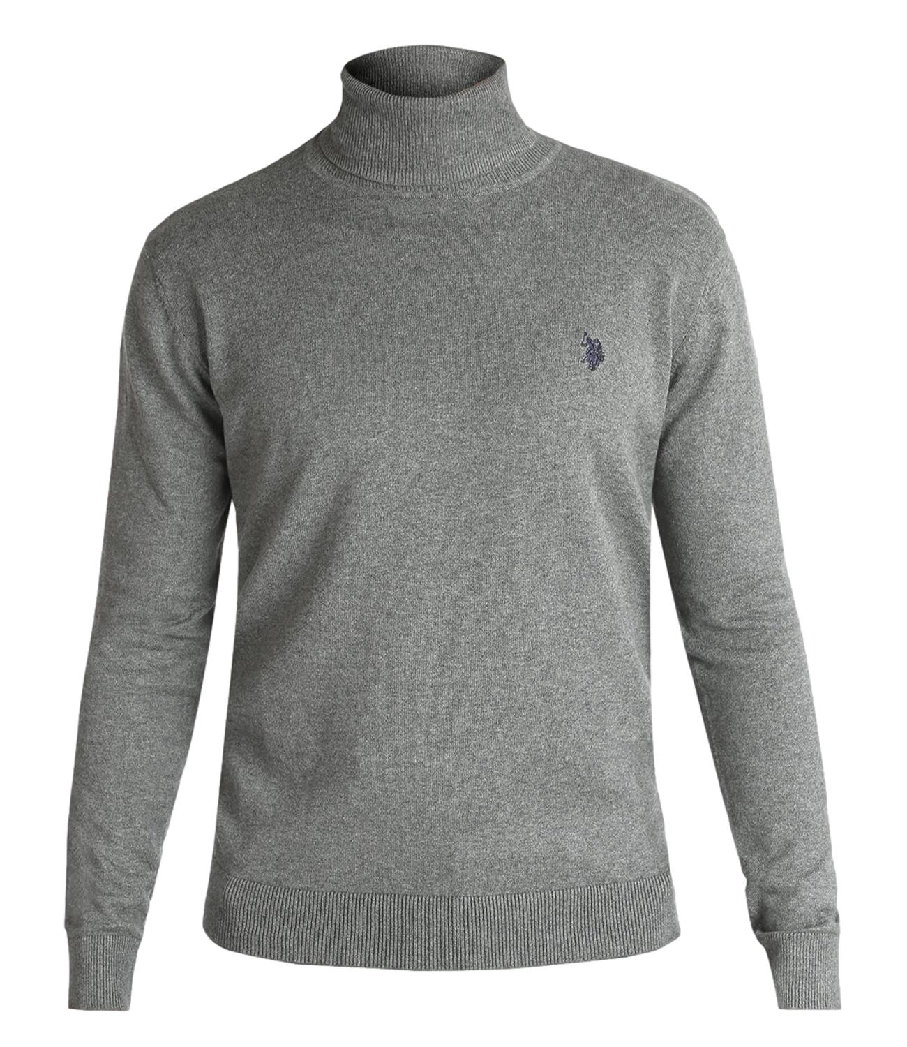 US Polo Assn gray men's sweater with black wool logo