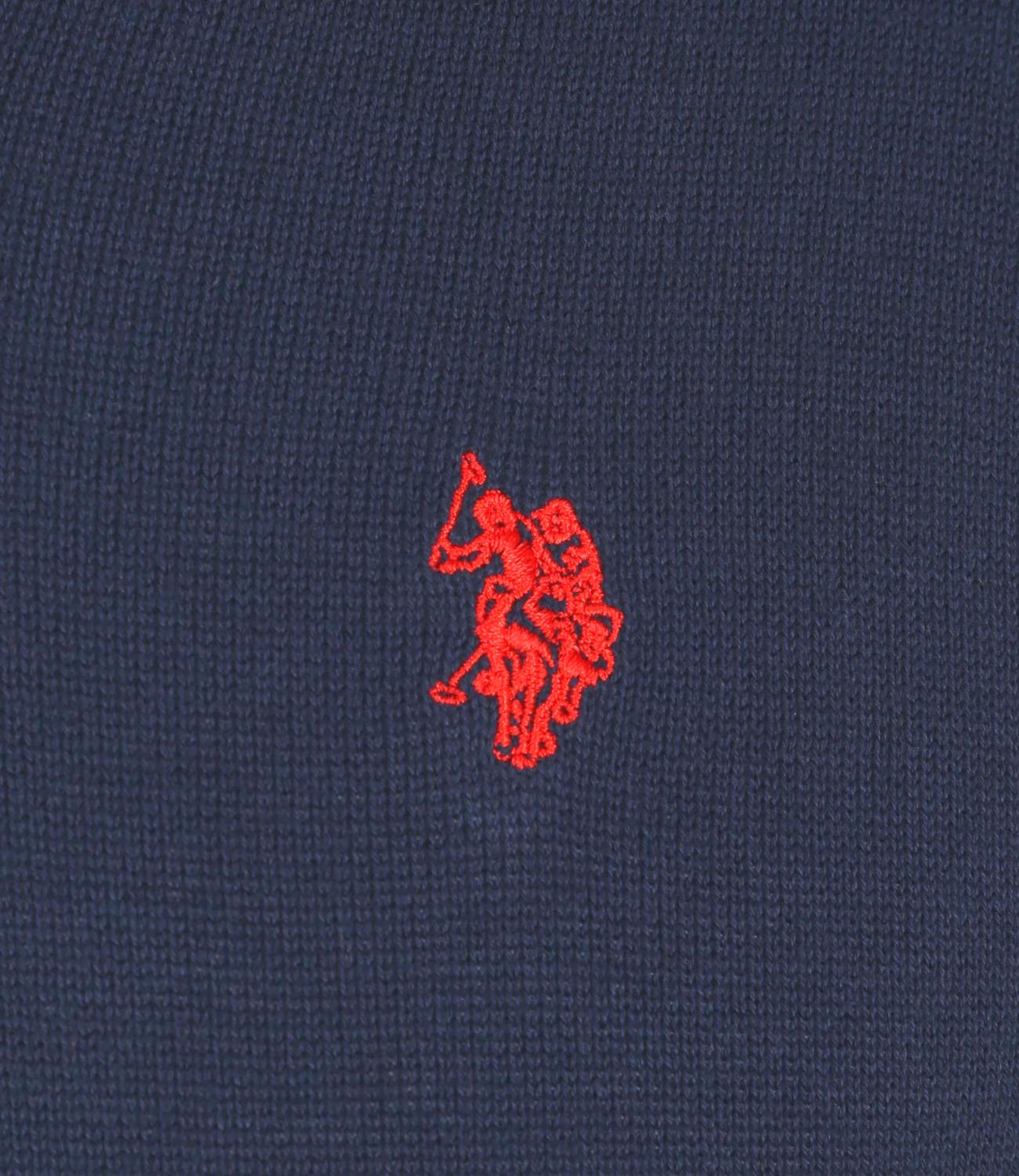 US Polo Assn pullover with vintage blue V-neck and red logo on the chest