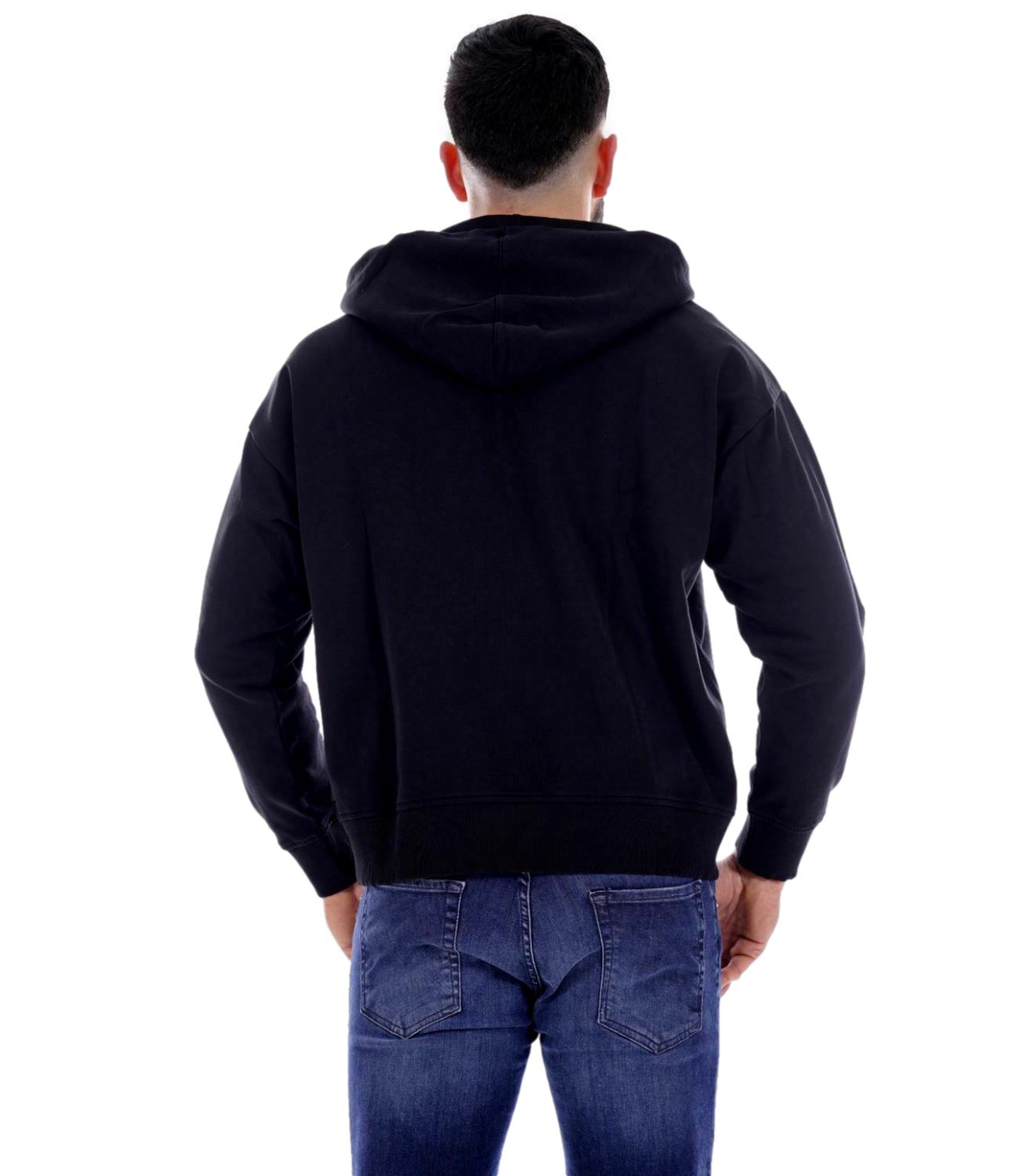 JUST CAVALLI Black Sweatshirt with hood and front logo