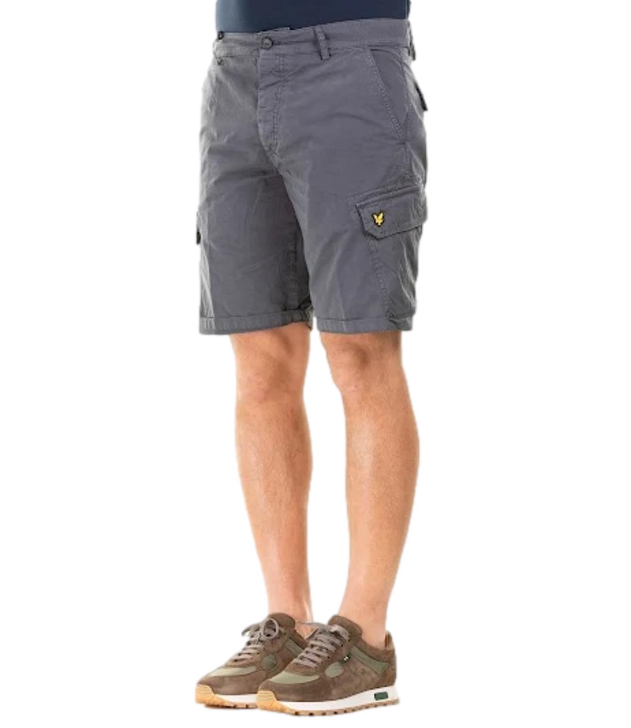 Gray men's cargo shorts