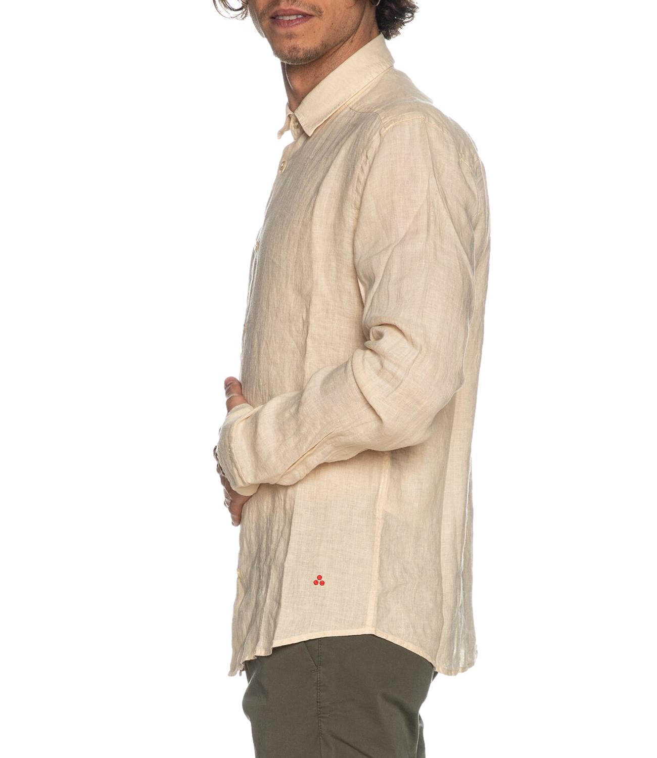 Camicia PEUTEREY uomo in Lino beige con colletto e manica lunga