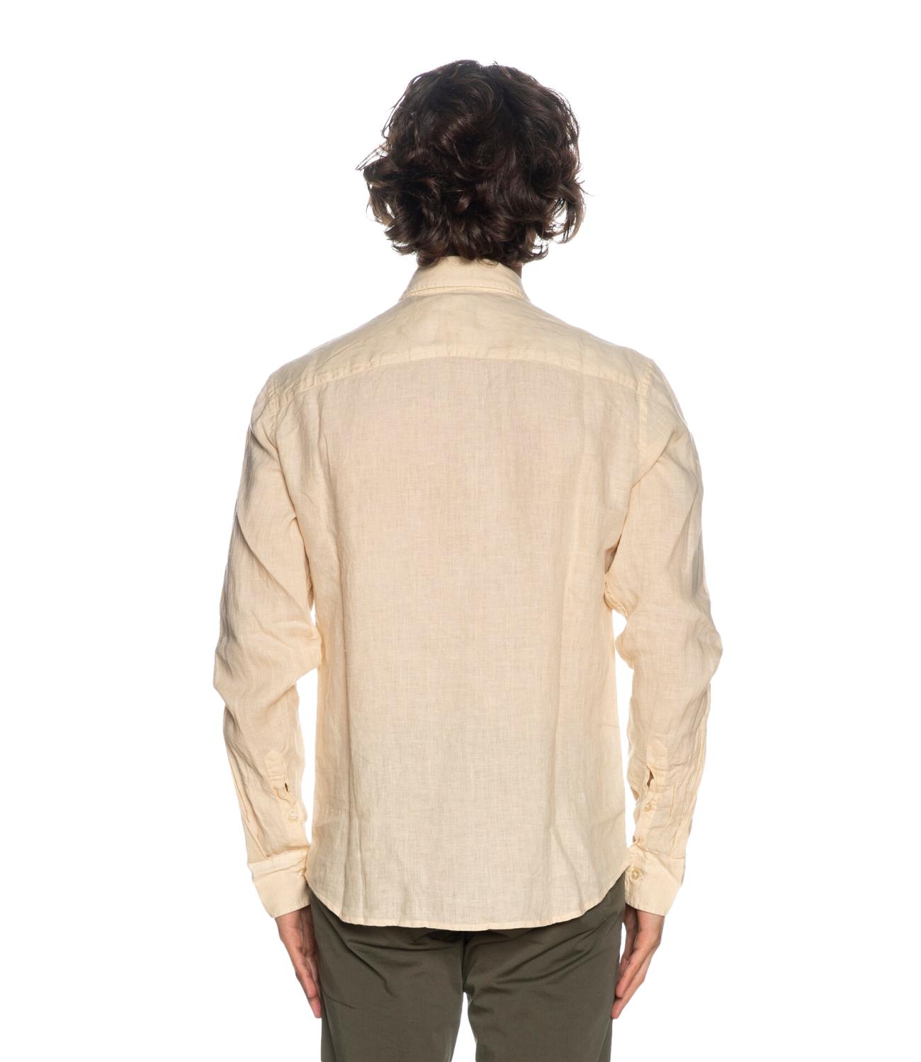 Camicia PEUTEREY uomo in Lino beige con colletto e manica lunga