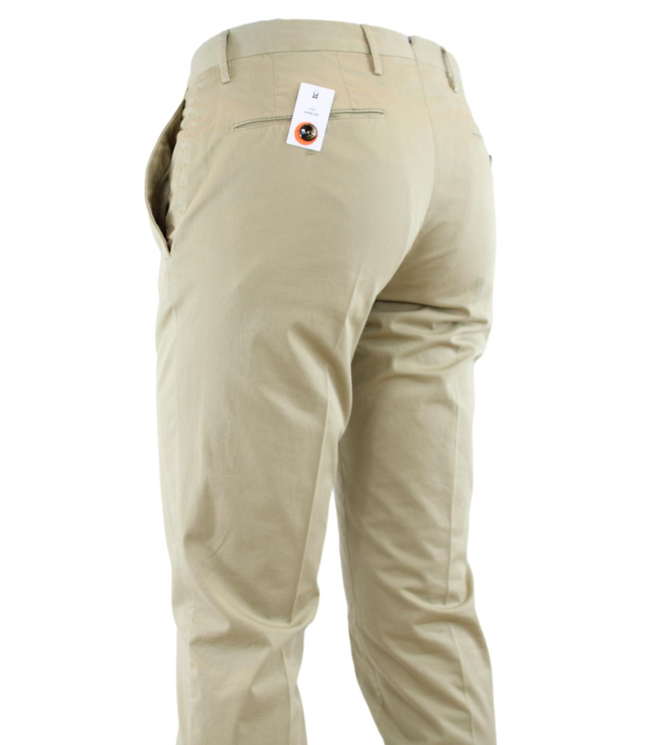 Pantalone PT Torino uomo color sabbia in cotone con zip L. 30