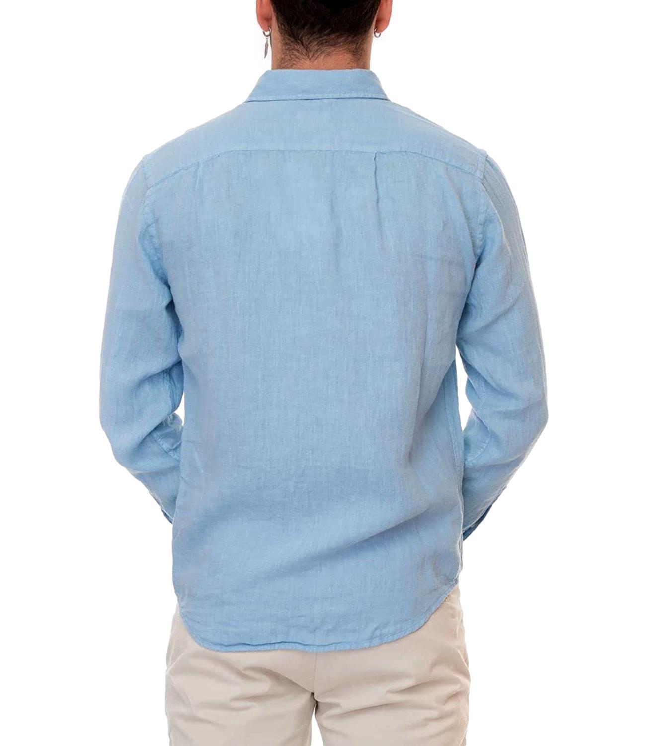 ROY ROGER'S sky blue linen shirt with collar