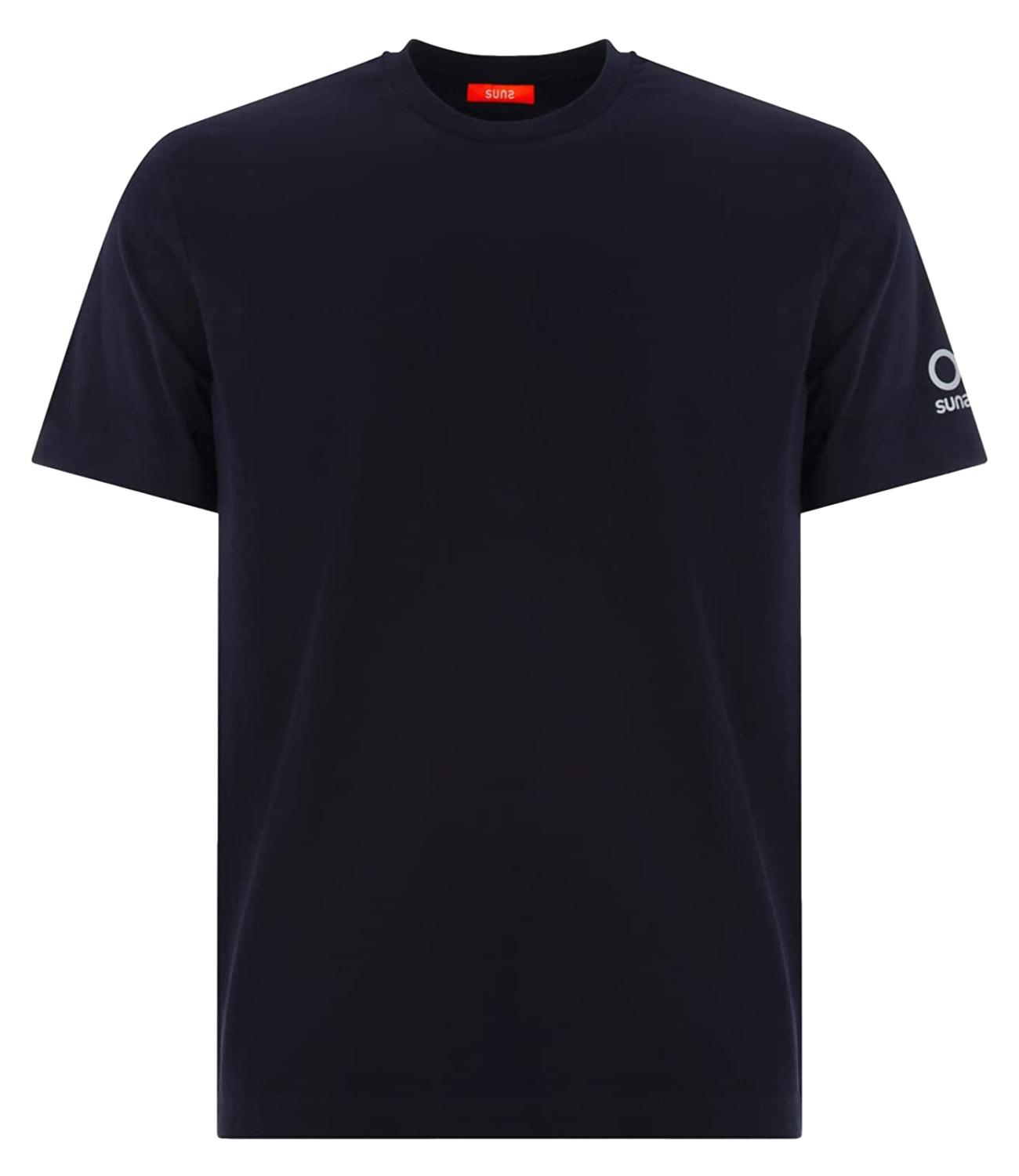 T-shirt blu navy SUNS in cotone con logo sul braccio