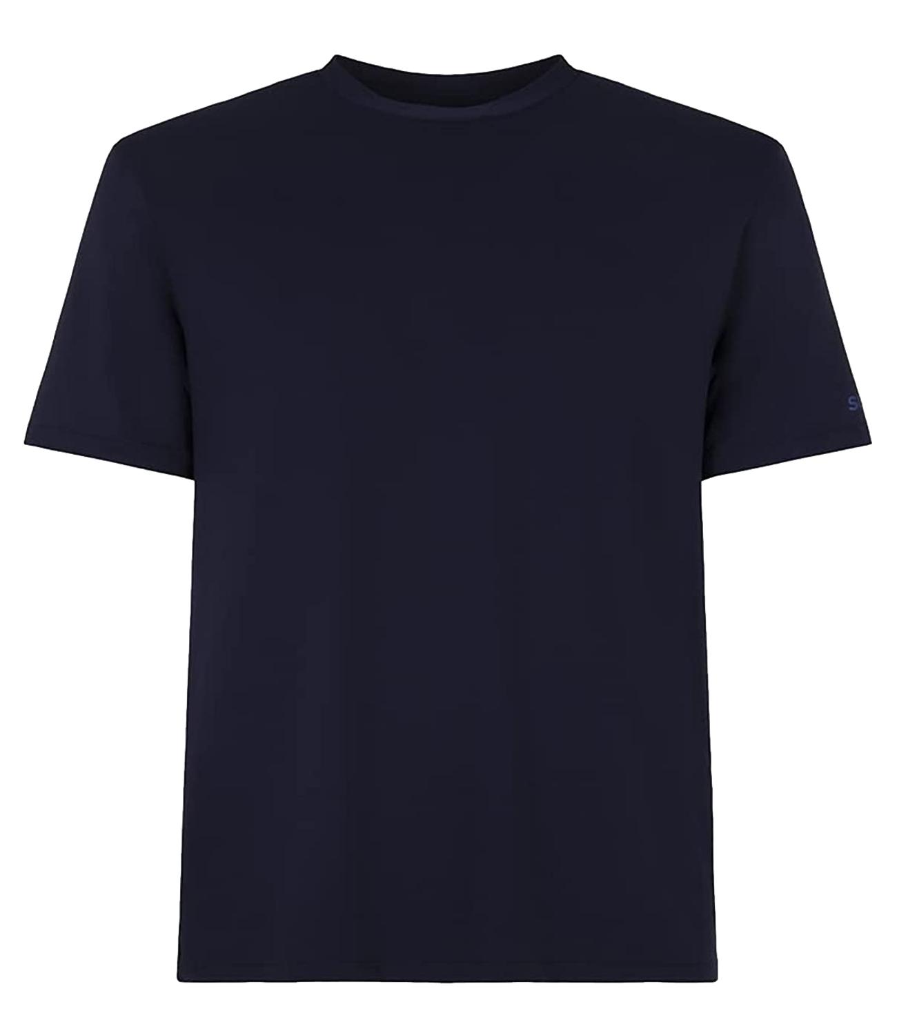 T-shirt blu navy SUNS in cotone con logo sul braccio