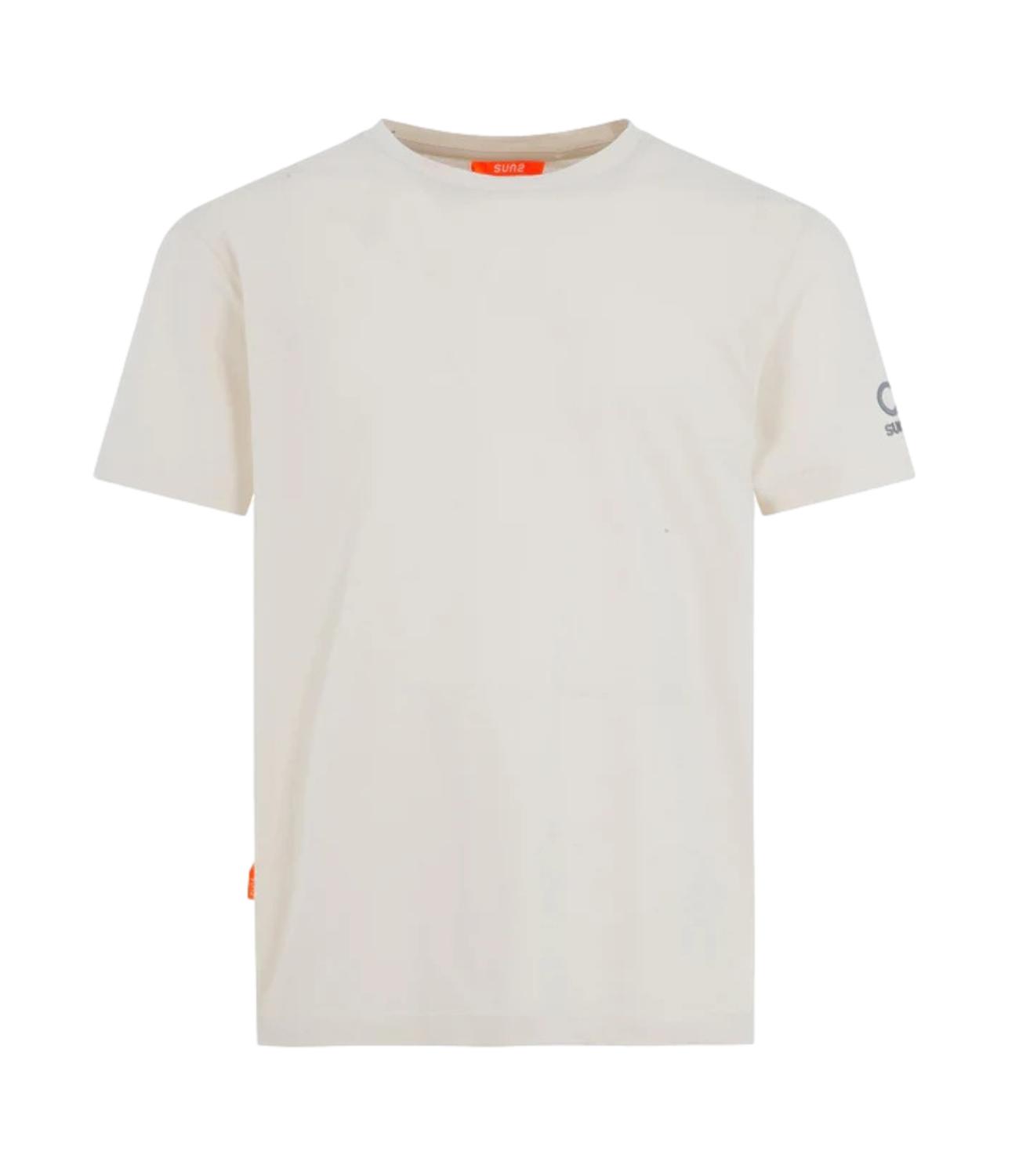 Men's crew-neck T-shirt in white cotton jersey
