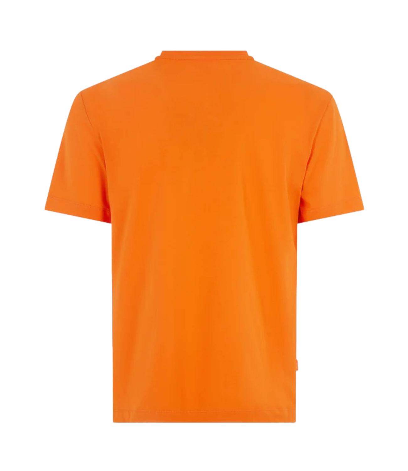 T-shirt girocollo uomo in jersey di cotone arancio