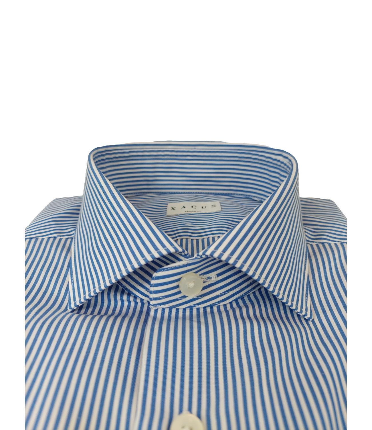 XACUS Taylor Fit shirt with white and blue stripes