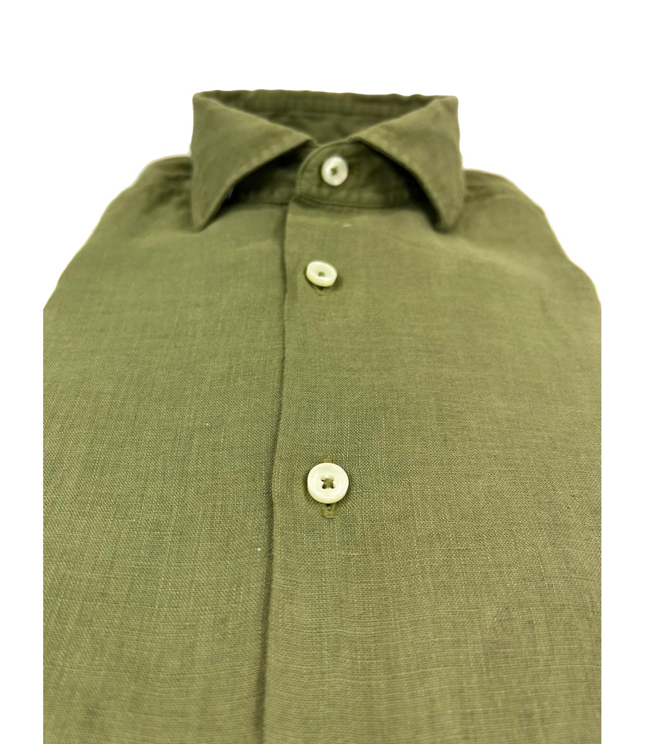 Camicia Lino verde militare