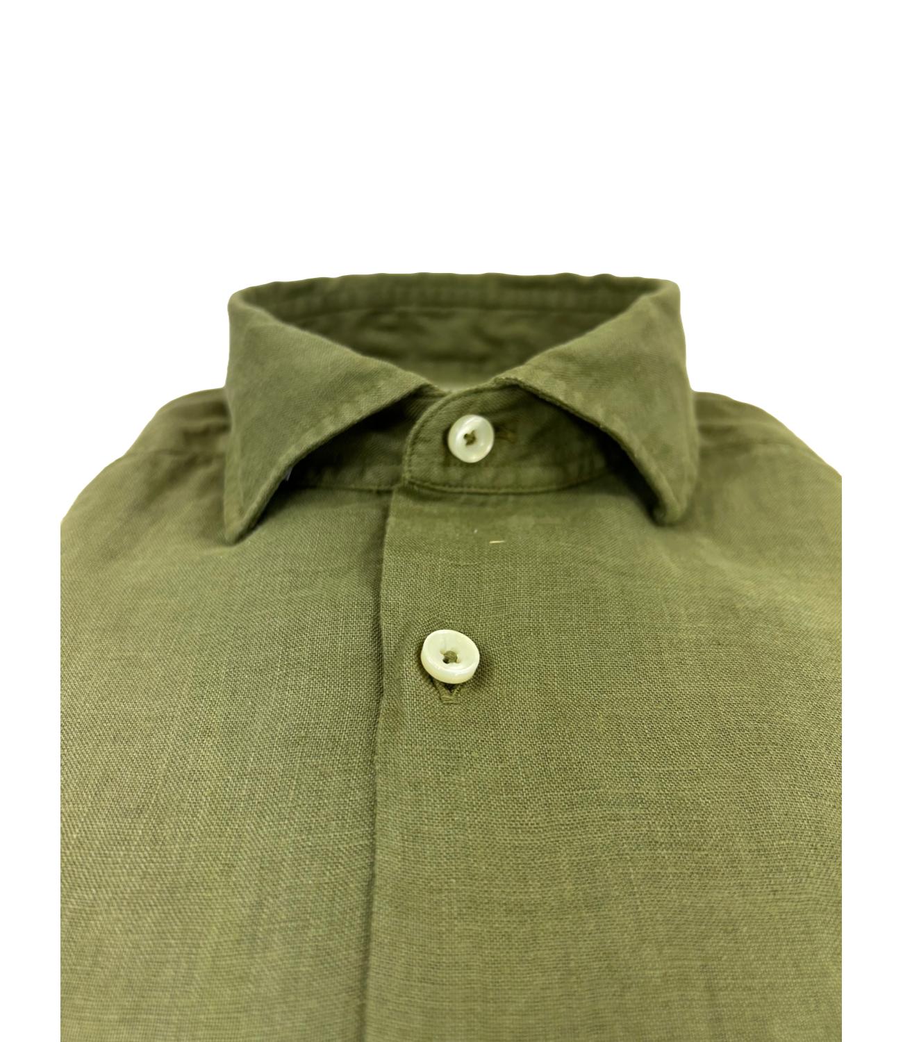Camicia Lino verde militare