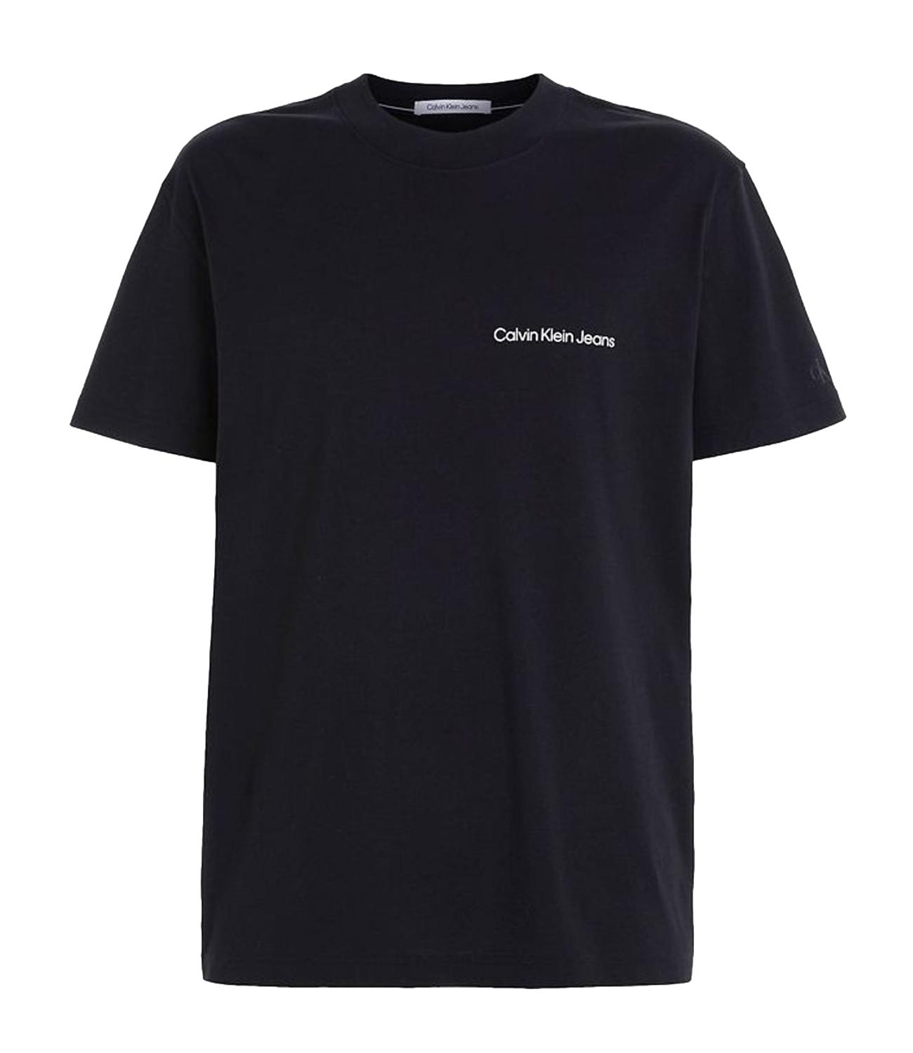 T-shirt Calvin Klein nera uomo con micro logo scritta