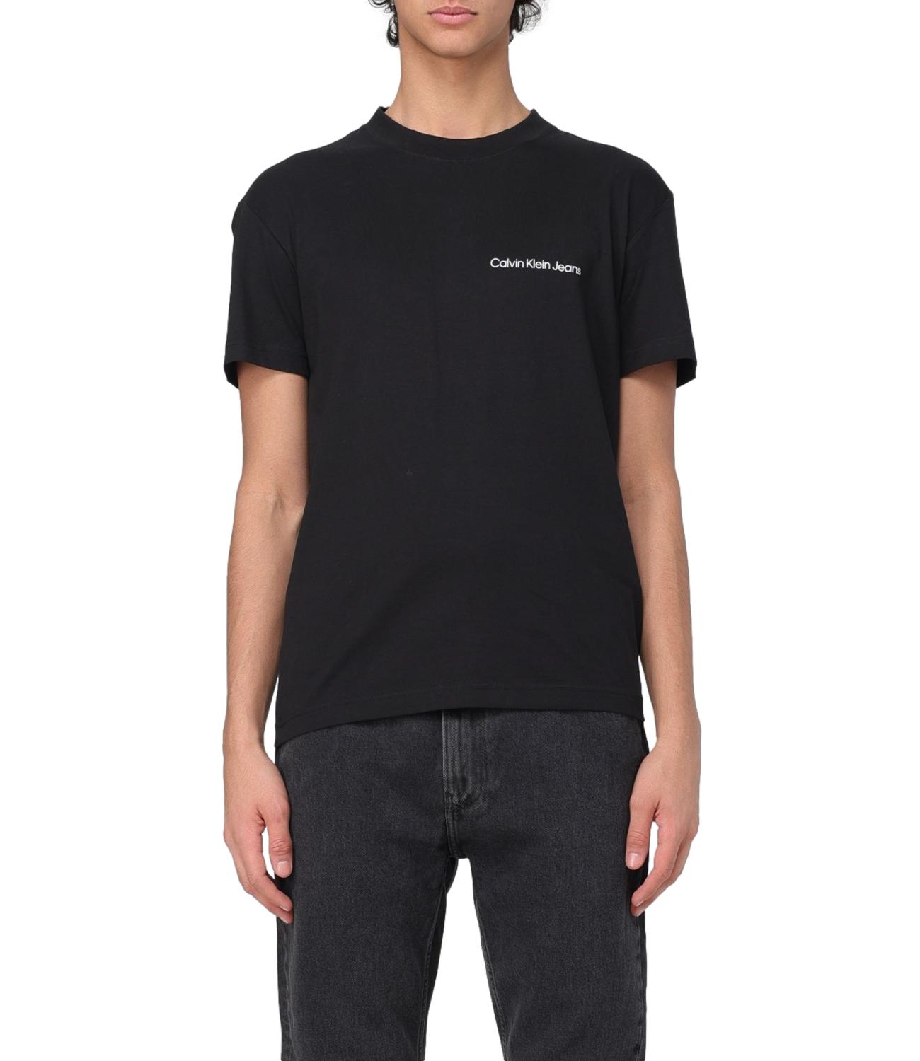 T-shirt Calvin Klein nera uomo con micro logo scritta