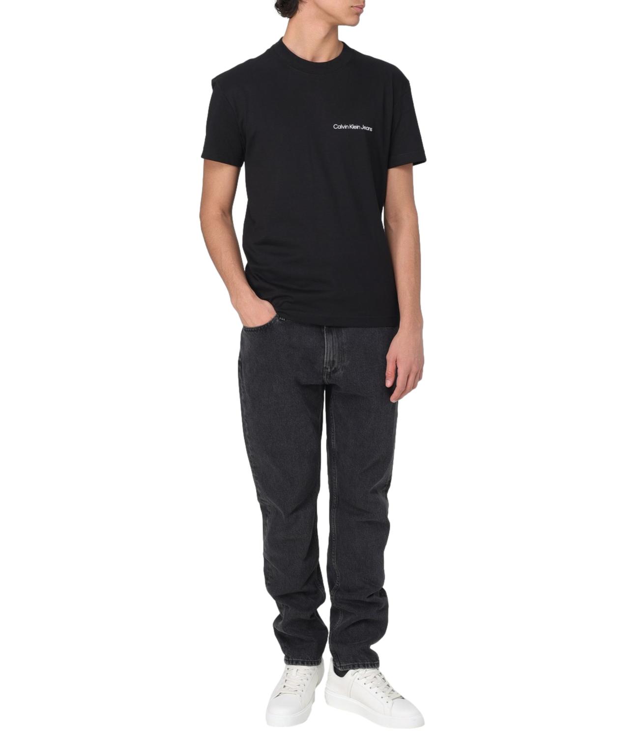 T-shirt Calvin Klein nera uomo con micro logo scritta