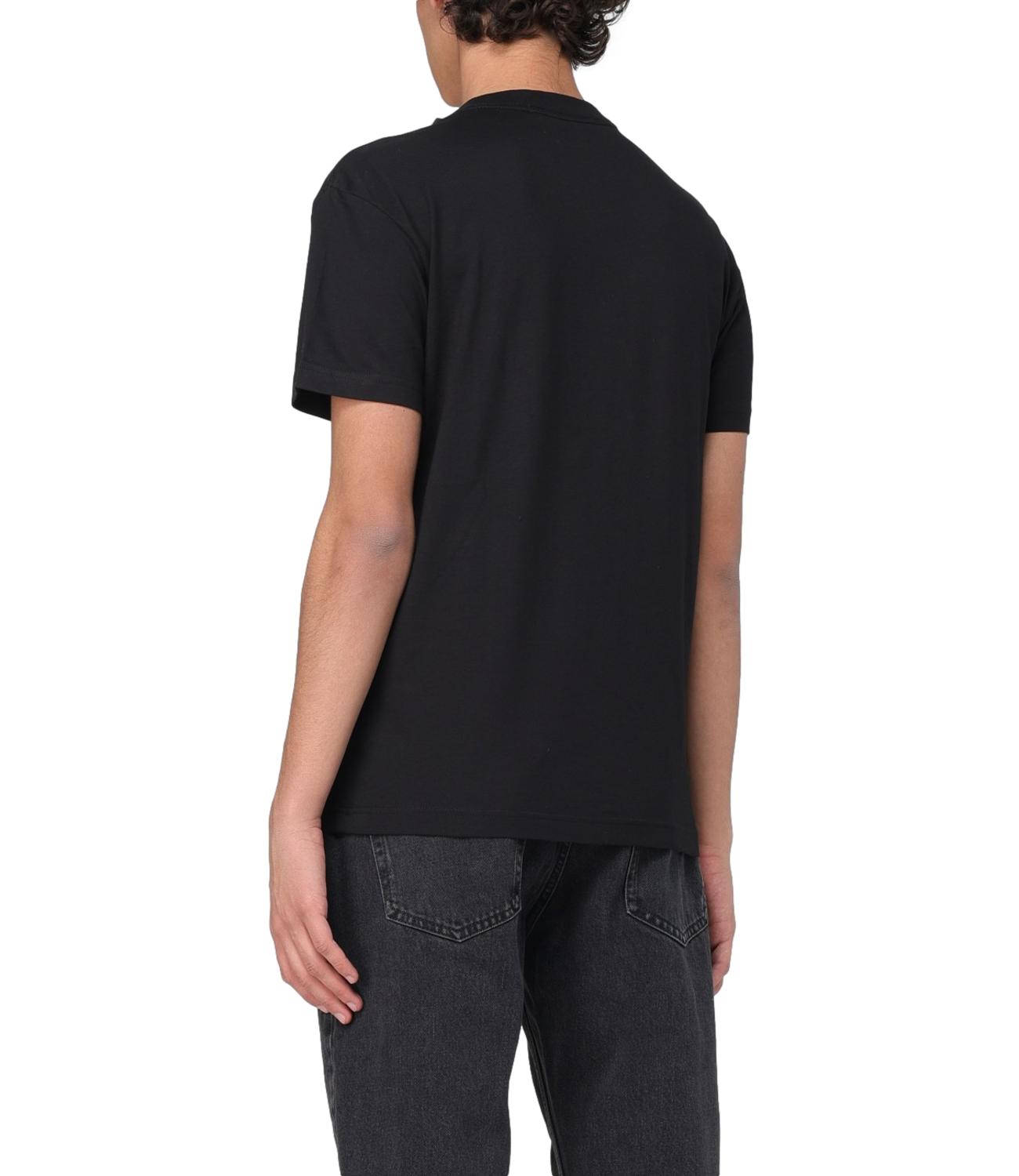 T-shirt Calvin Klein nera uomo con micro logo scritta