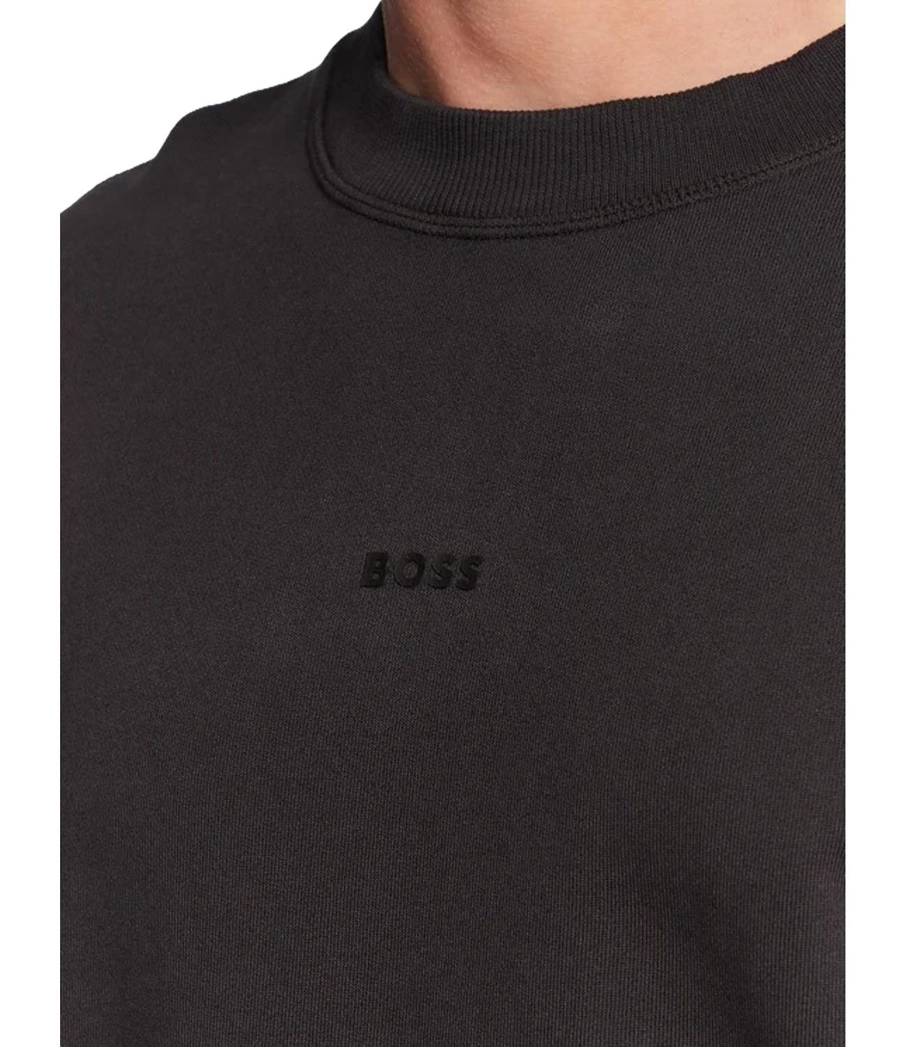 Felpa Hugo Boss girocollo nero con logo