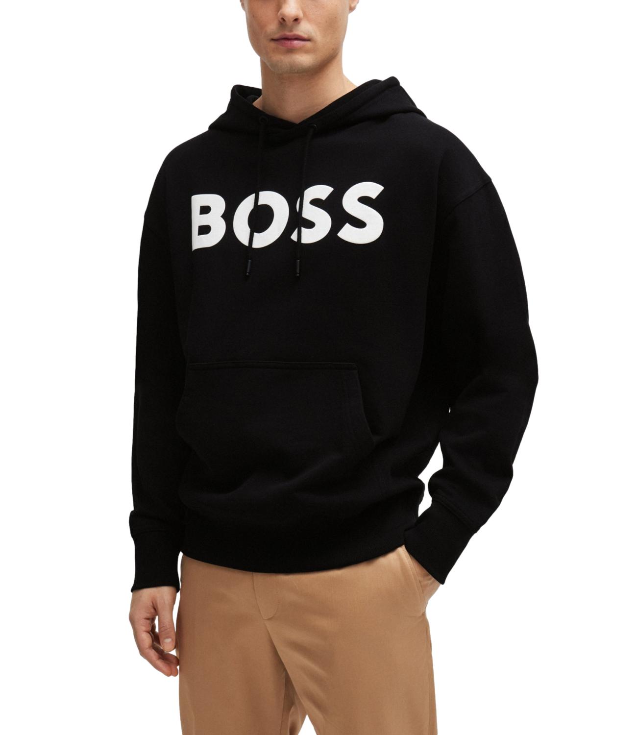 Hugo Boss Felpa nera con cappuccio