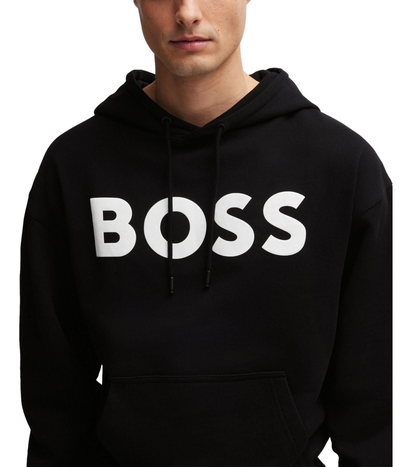 Hugo Boss Felpa nera con cappuccio