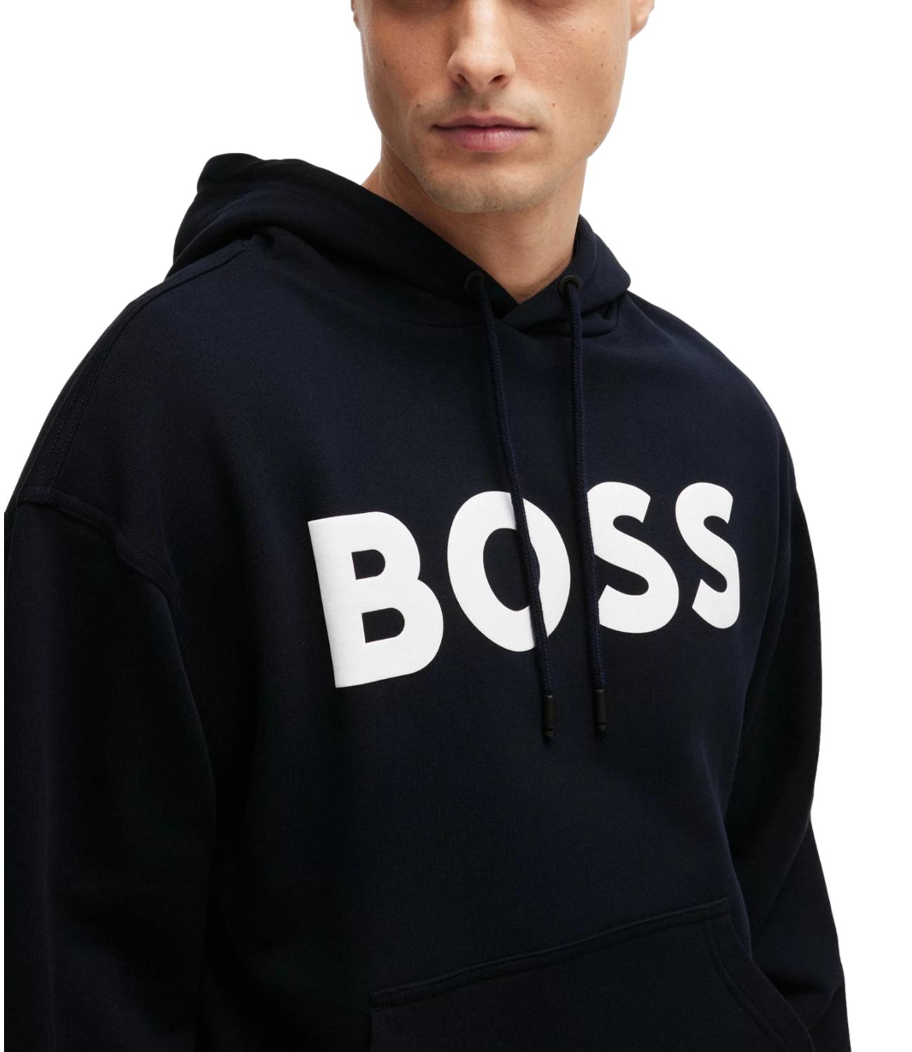 Hugo Boss Felpa dark blue con cappuccio